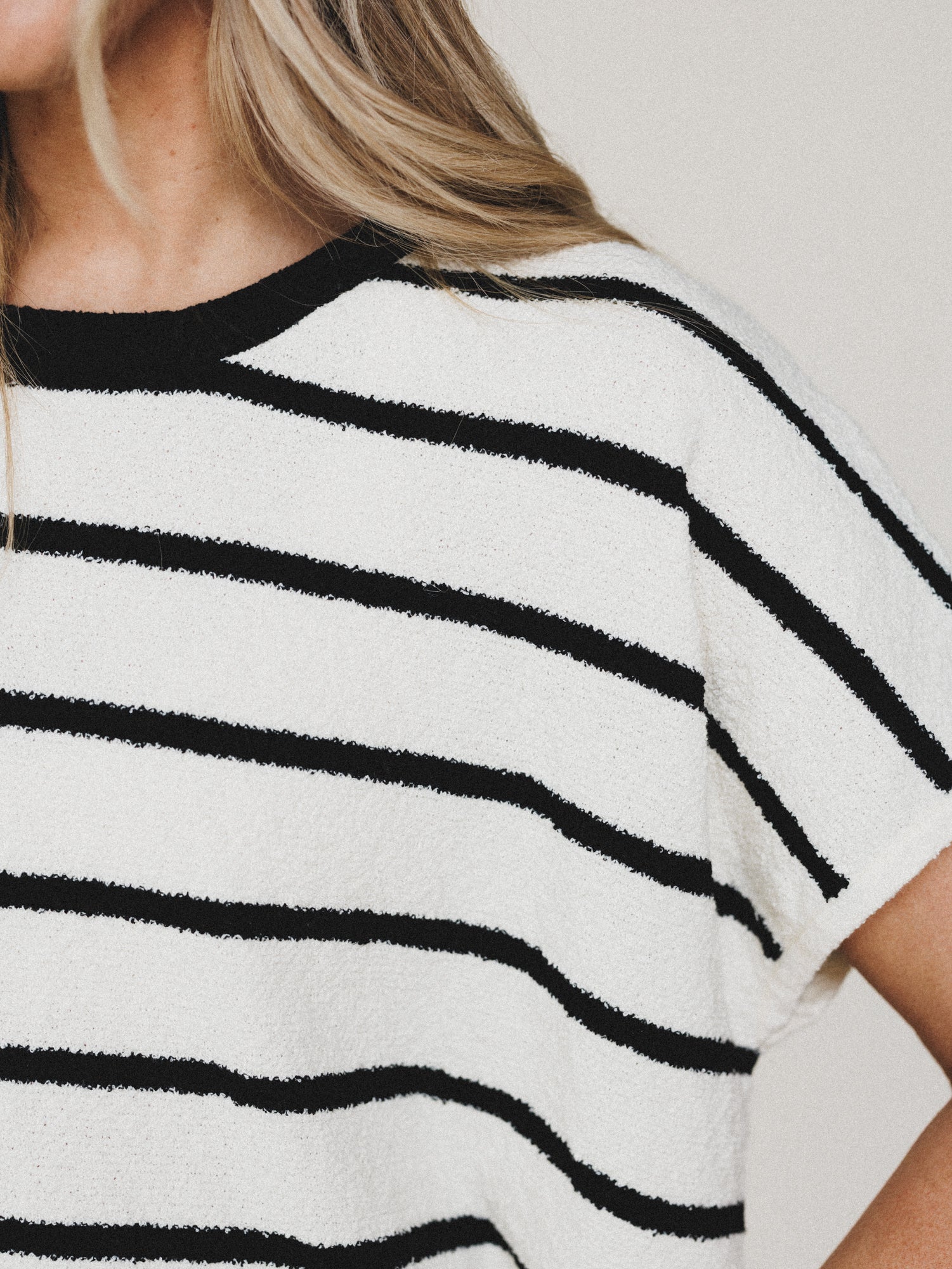Driftwood Stripe Sweater Top - Black - Image 3