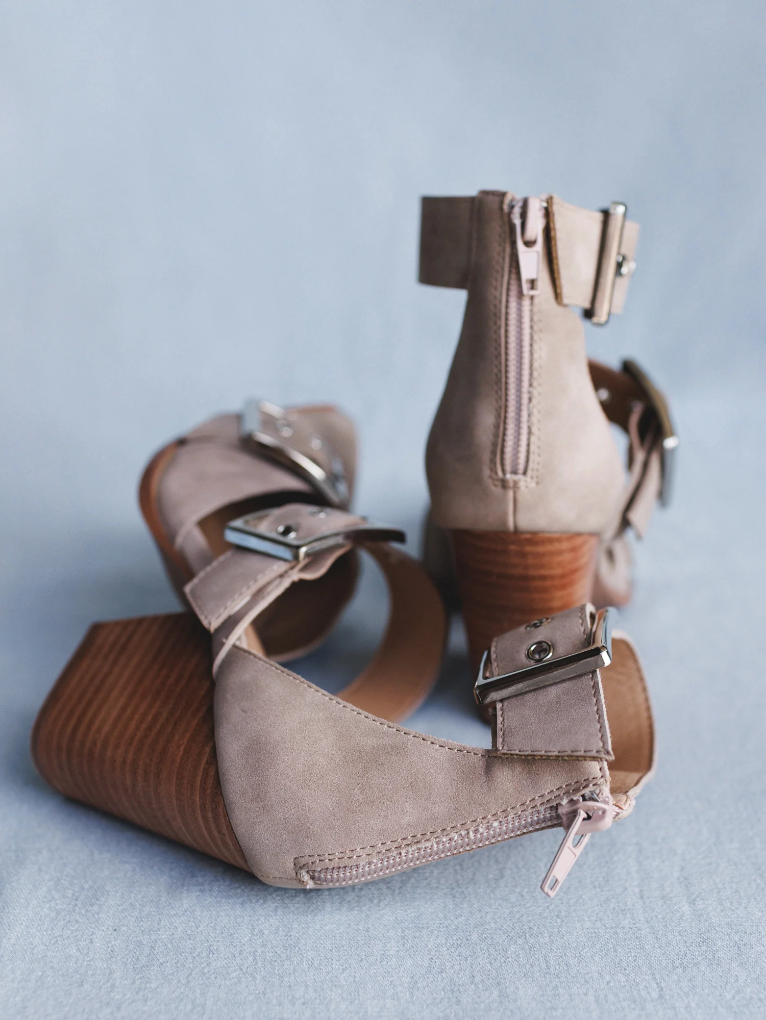 Dustbuckle Triple Belt Heels - Beige - Image 6