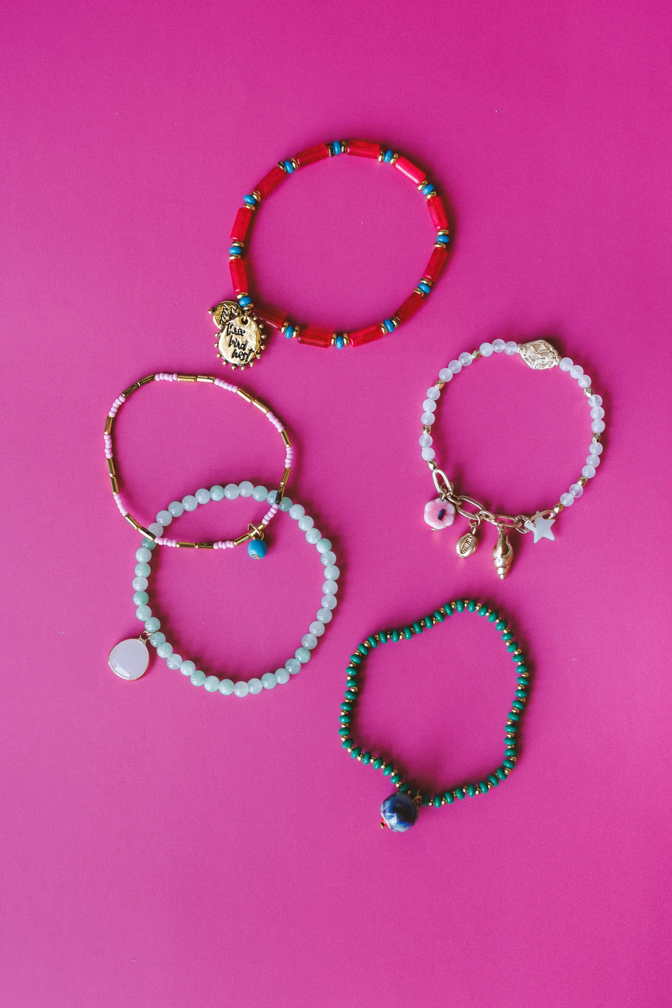 Earth Charm Bracelet Set - Multi - Image 4