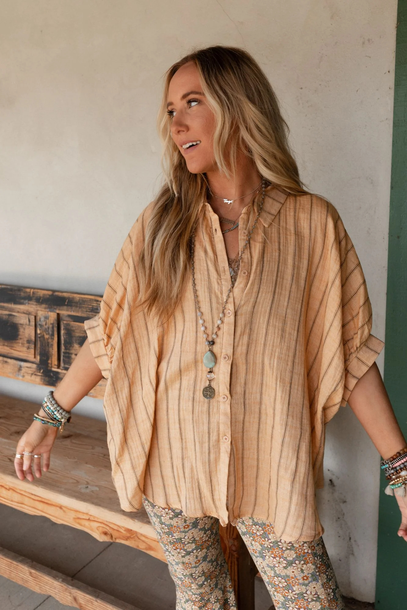 Easy Breeze Striped Top - Melon - Pre Order - Image 4