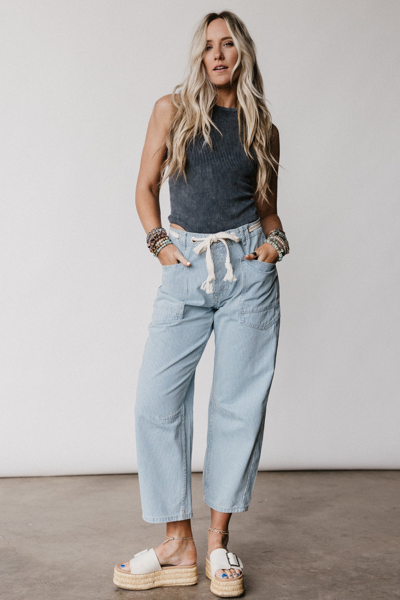 Elevated Eyelet Barrel Jeans - Multi Stripe - Image 5