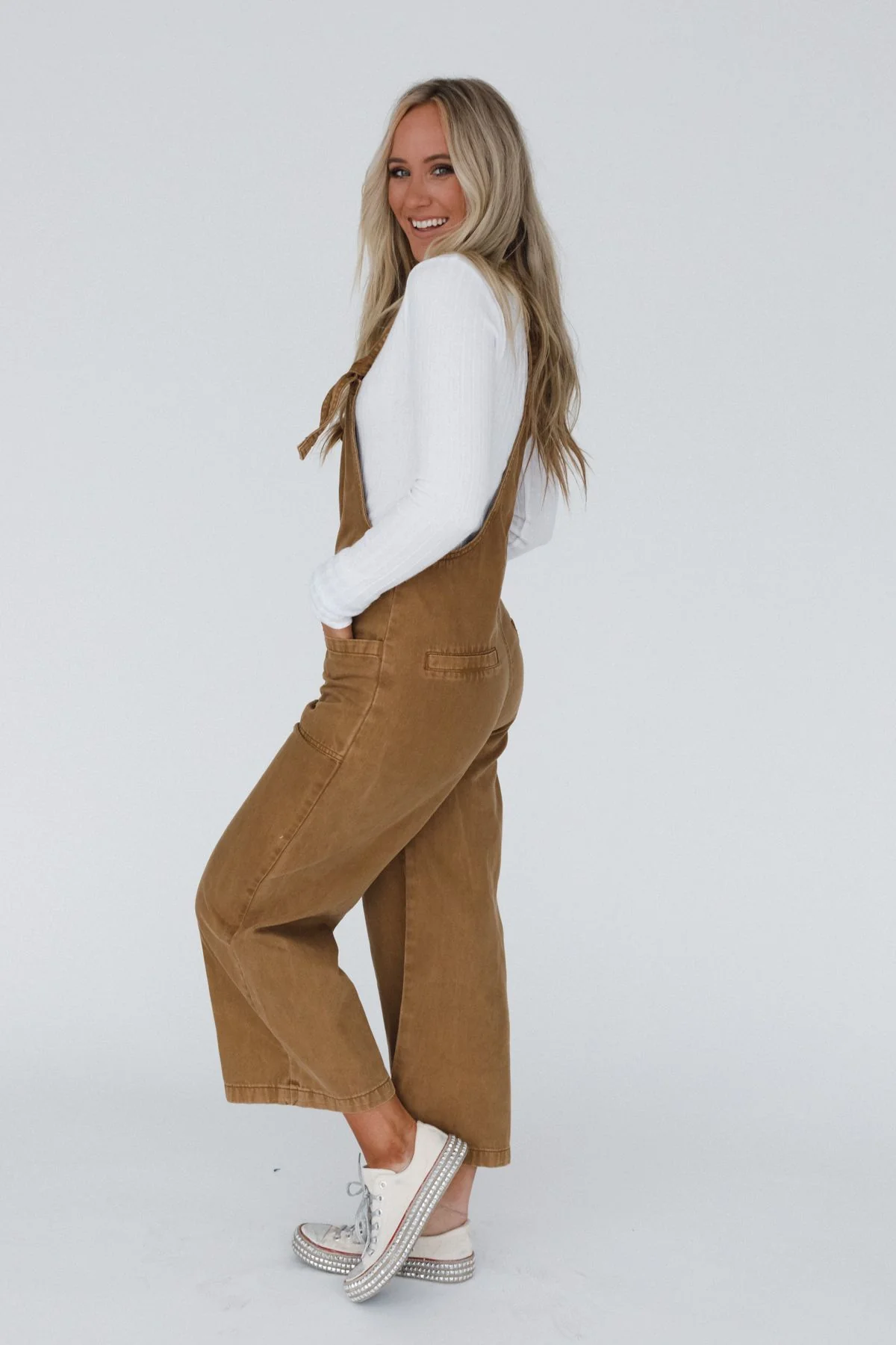 Elliot Knotted Overalls - Camel - Image 3