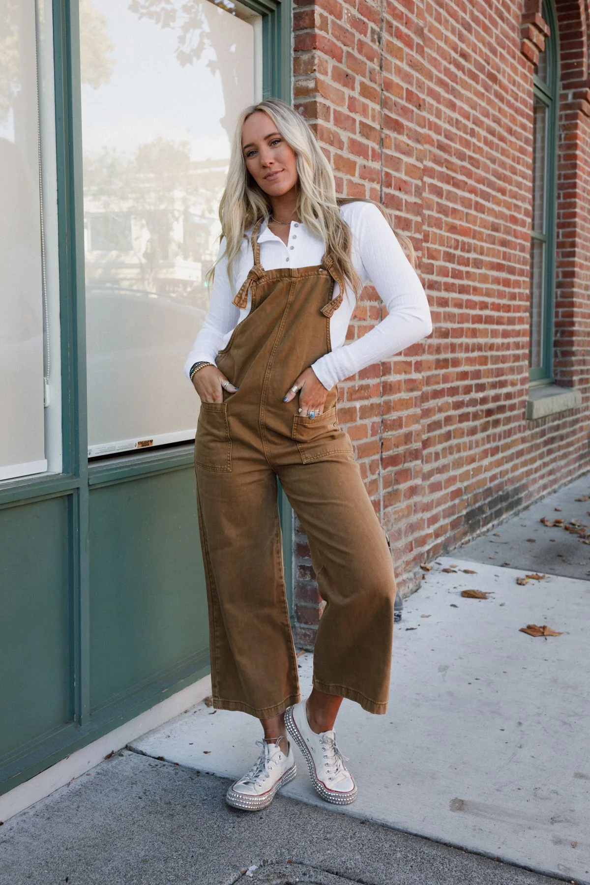 Elliot Knotted Overalls - Camel - Image 5
