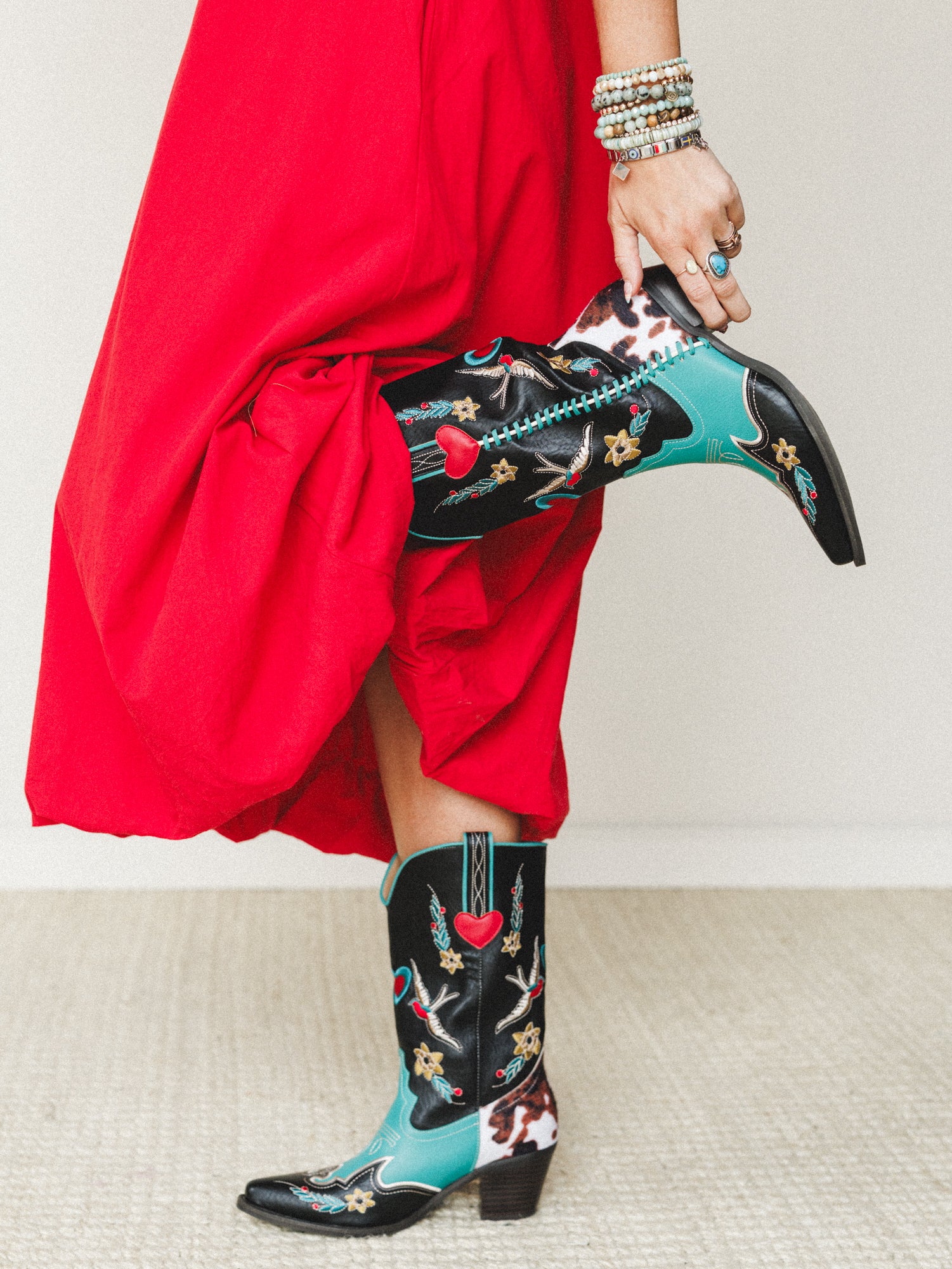 Elsie Bootie - Black Turquoise - Image 2