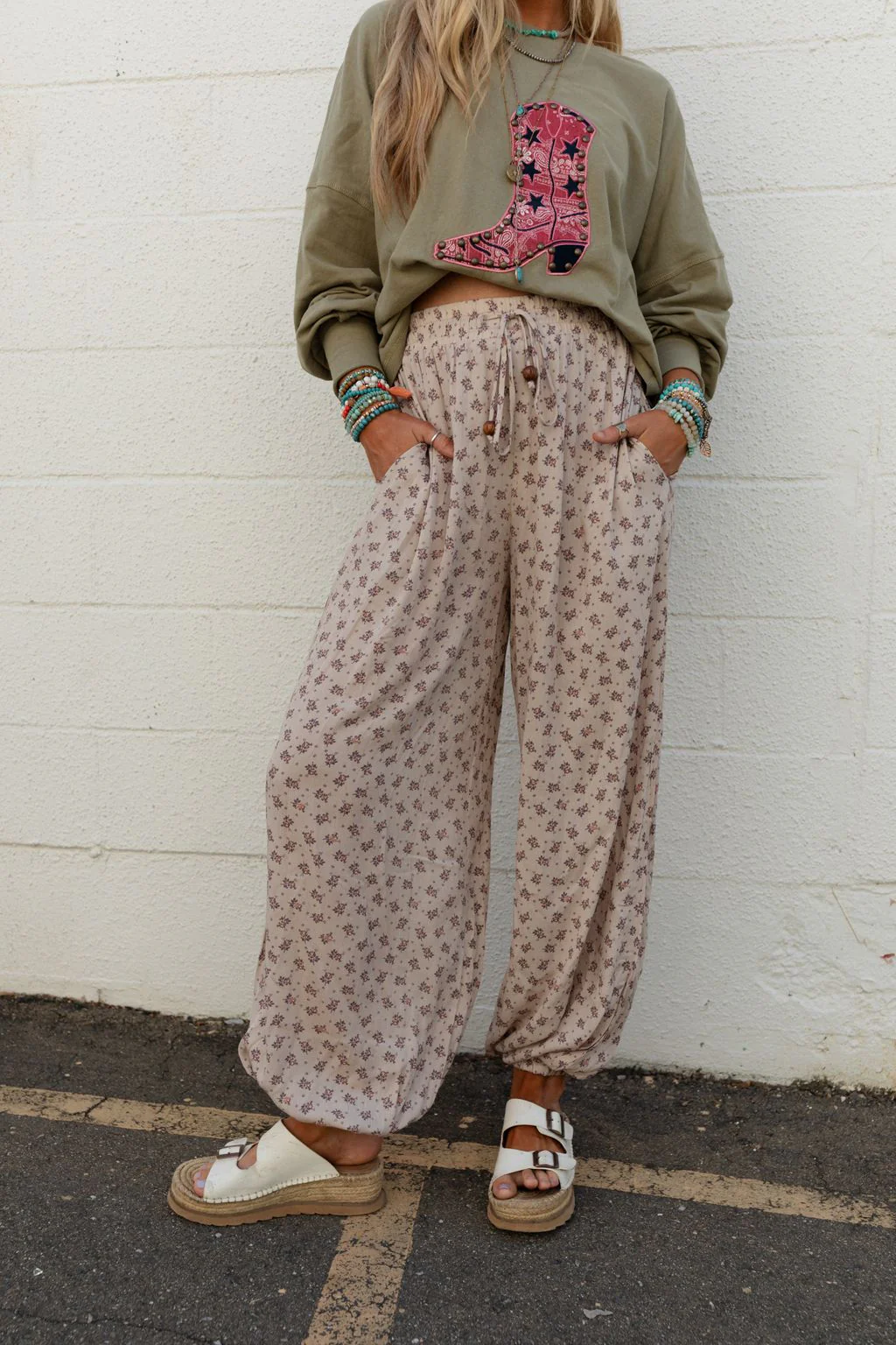 The Nest Emberlyn Wide Leg Cinched Pants - Taupe - Pre Order - Image 2