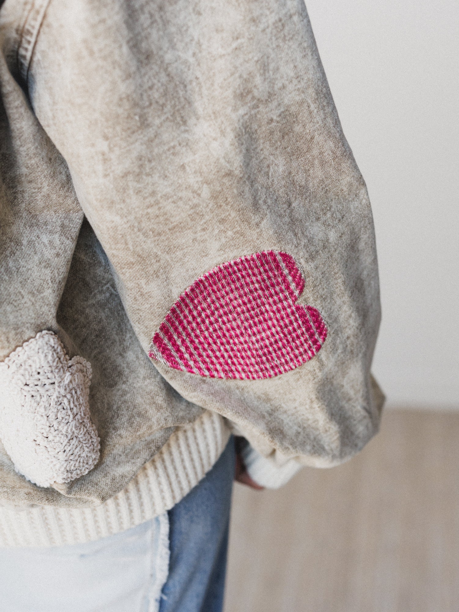 Emblems Of Love Zip Up Hoodie - Dusty Coco - Image 4
