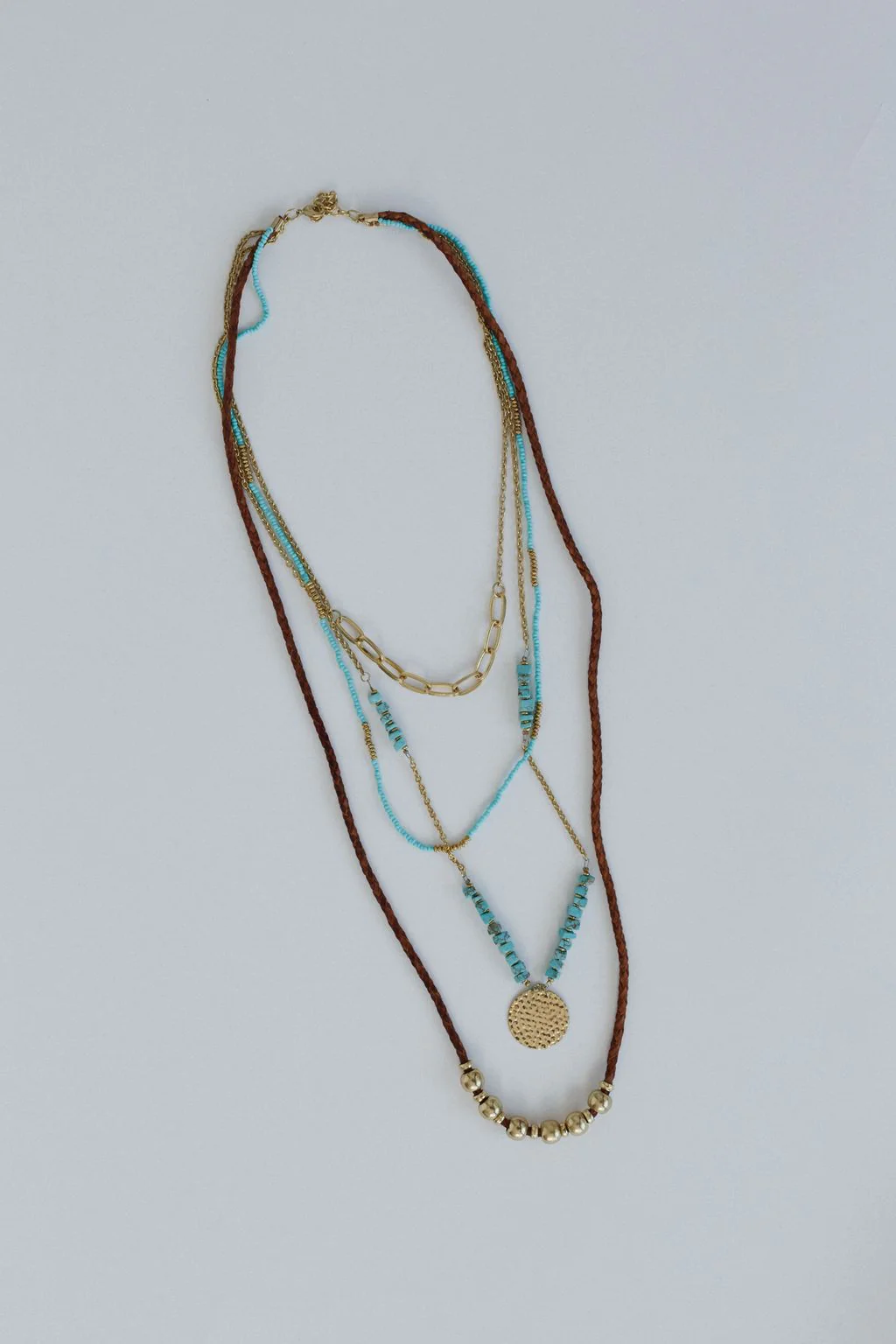 Enchanted Earth Layered Necklace - Turquoise - Image 2