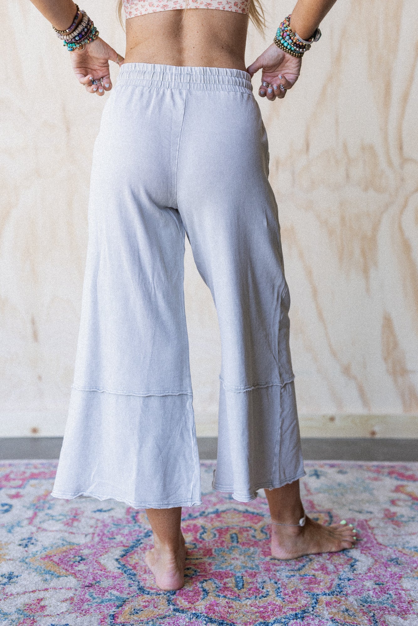 Ethereal Blooms Wide Leg Pants - Stone - Image 6