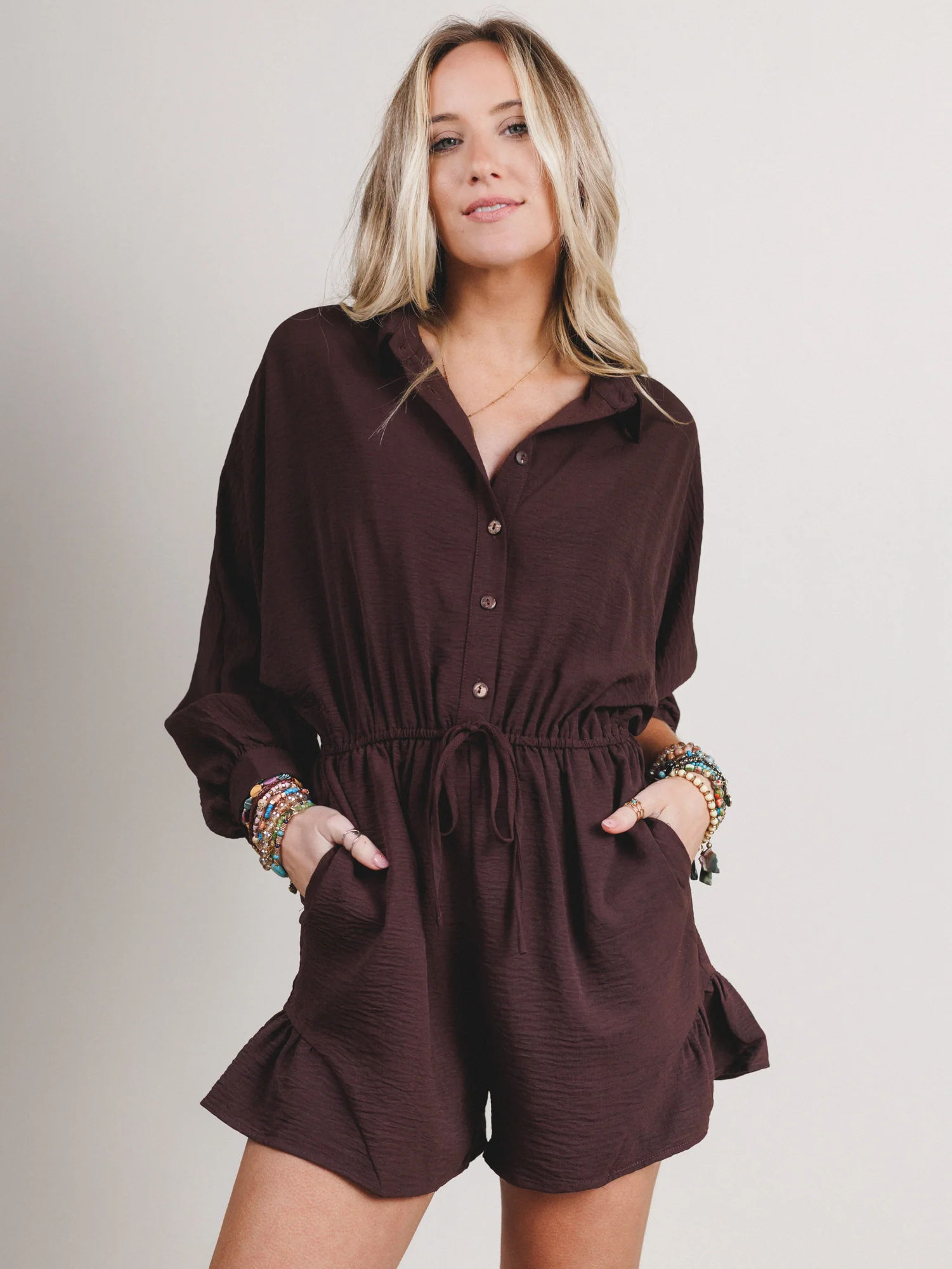 Everyday Joy Romper - Chocolate - Image 2