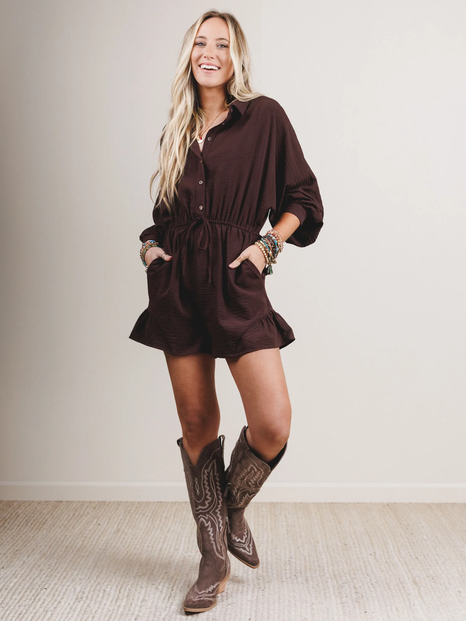 Everyday Joy Romper - Chocolate - Image 3