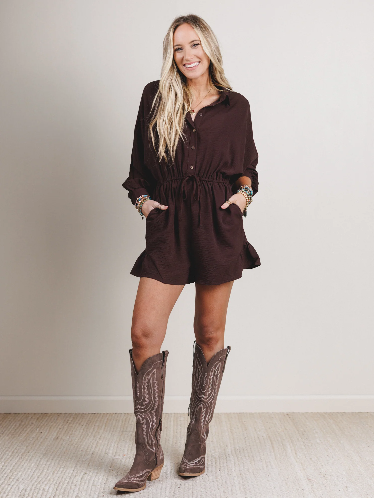 Everyday Joy Romper - Chocolate - Image 8