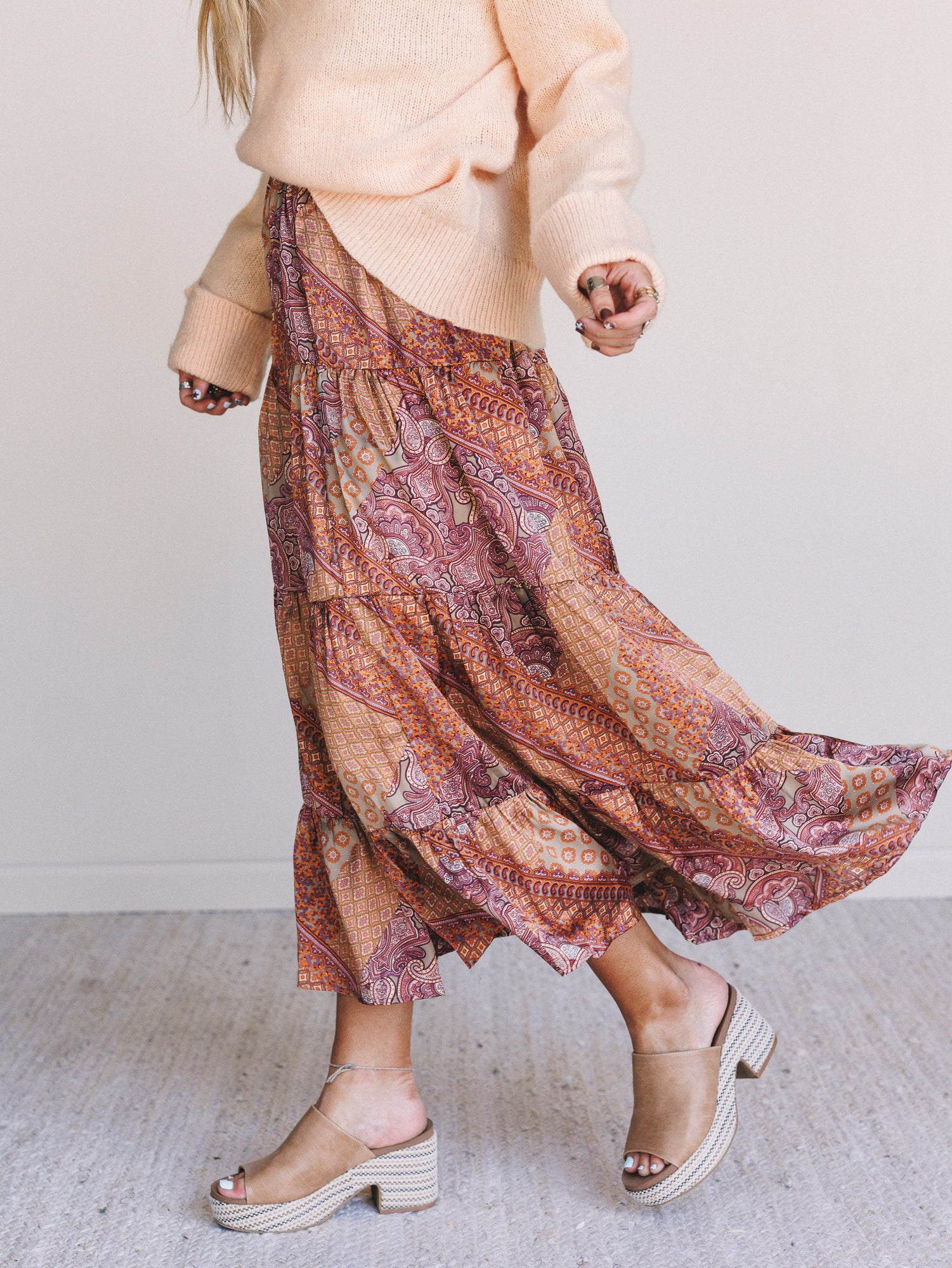 Fern Print Skirt - Hazelnut - Image 2