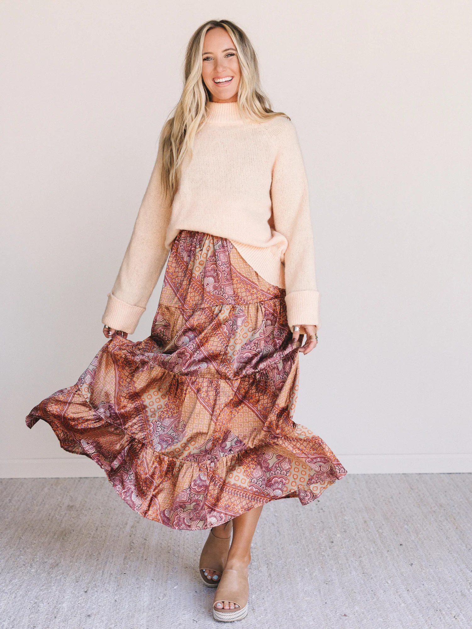 Fern Print Skirt - Hazelnut - Image 4