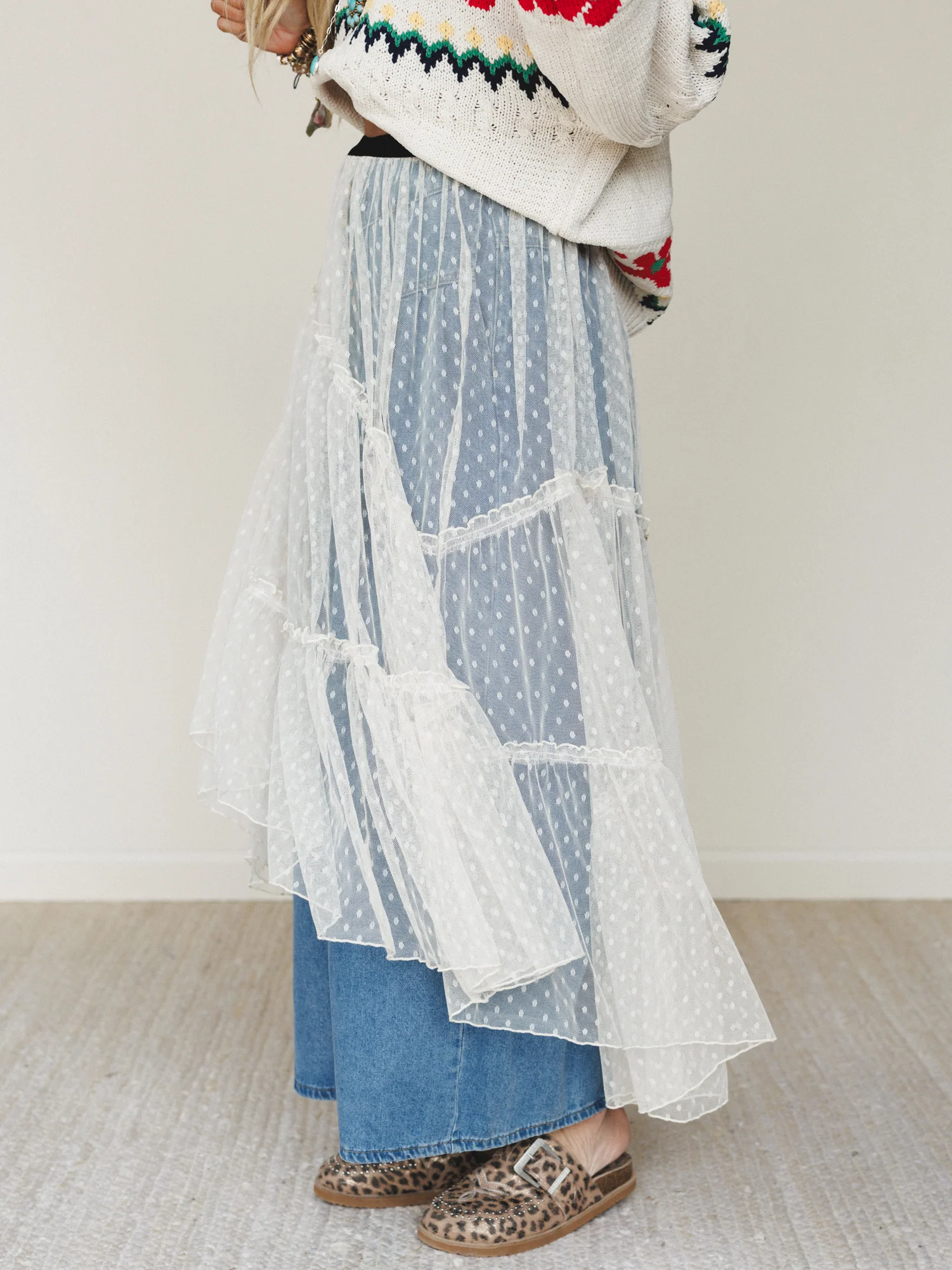 First Light Lace Skirt - Natural - Image 4