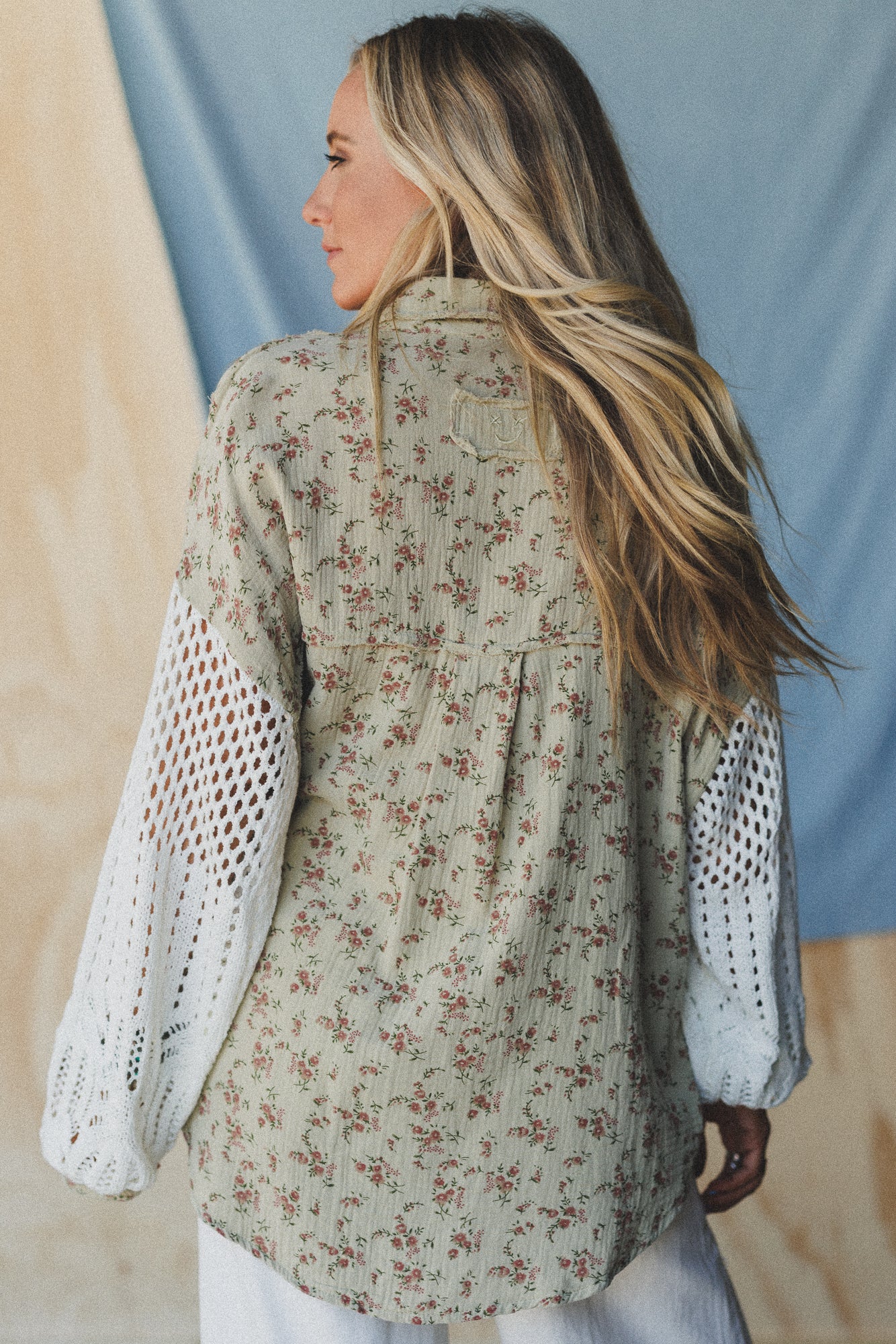 Floral Fantasia Button Down Top - Sage - Image 5