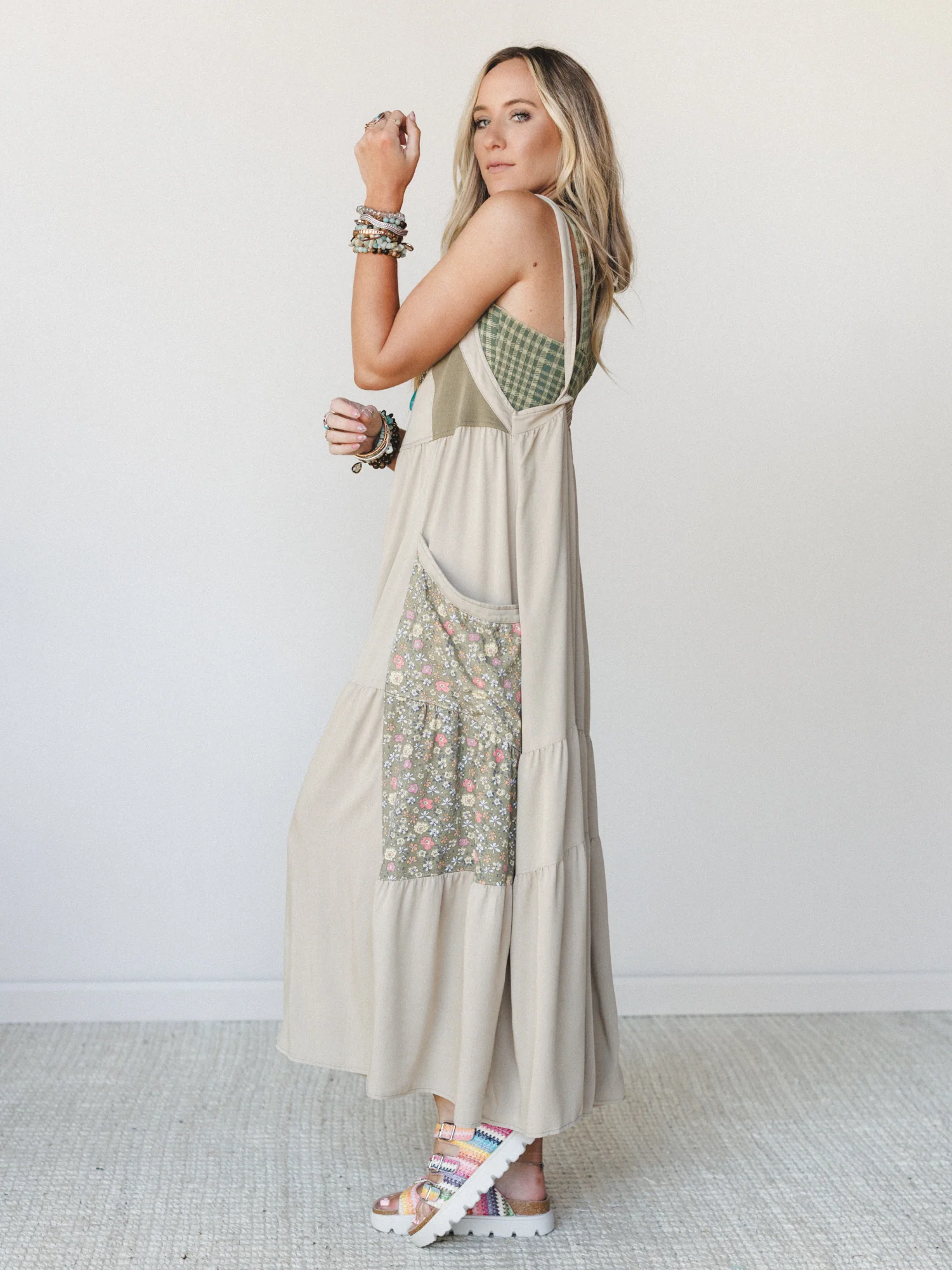 Floral Gazer Maxi Dress - Dusty Sage - Image 2