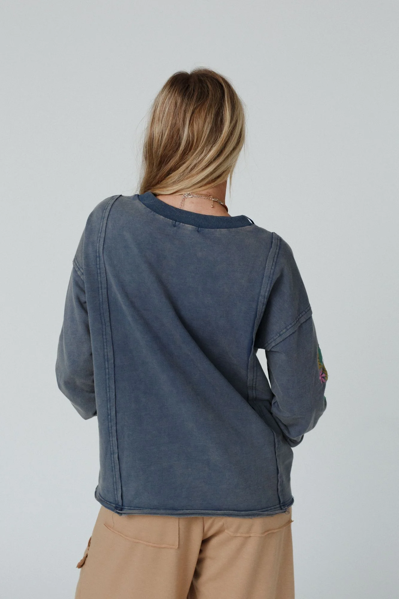 Floral Muse Embroidered Top - Blue - Image 6