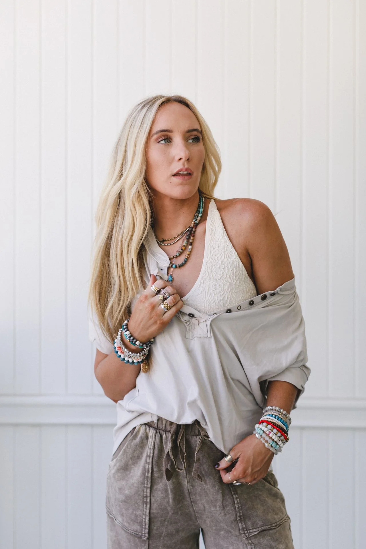 Floral Scoop Neck Bralette - Ivory - Image 3