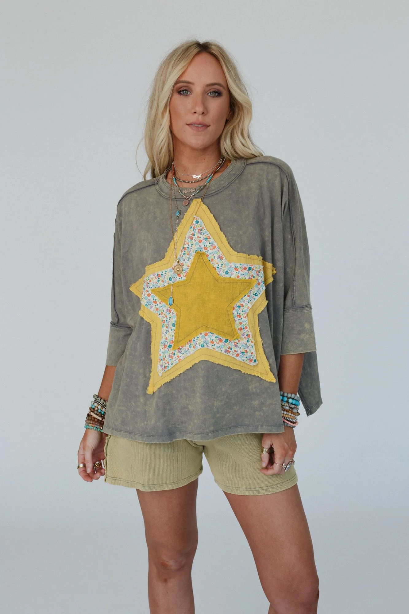 Floral Starburst Top - Ash - Image 2