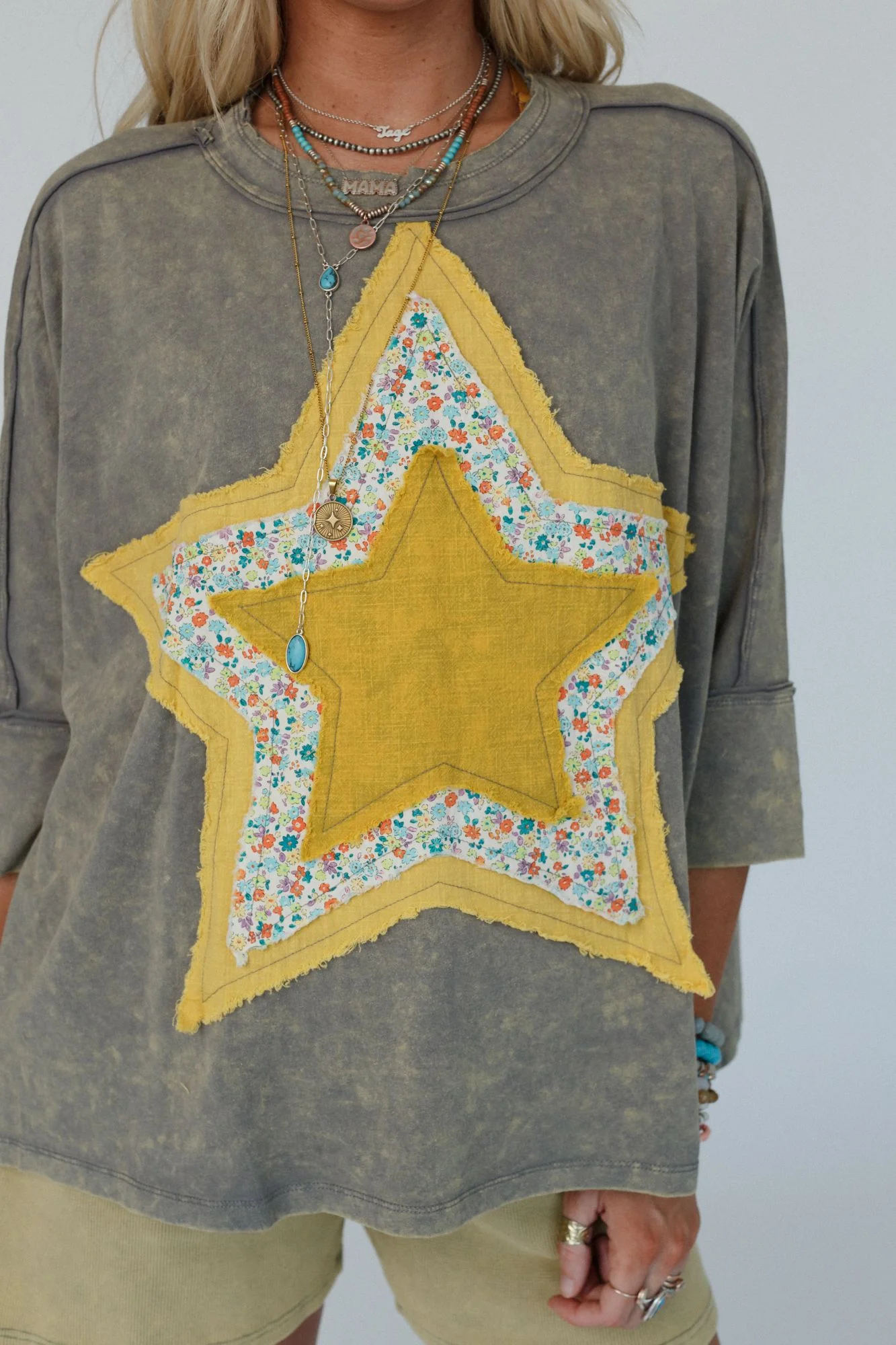 Floral Starburst Top - Ash - Image 4