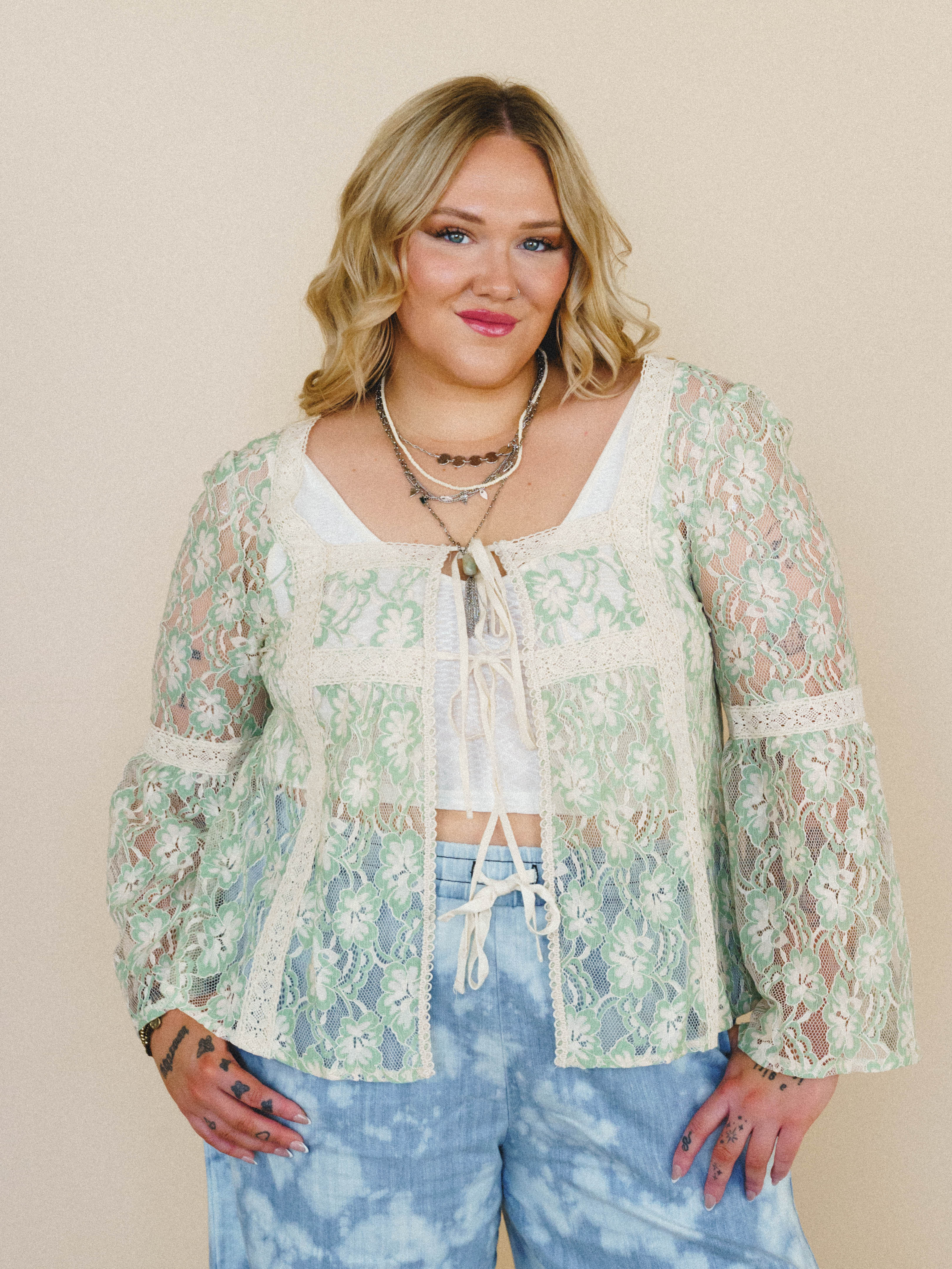 Flower Groove Blouse - Spearmint - Image 4