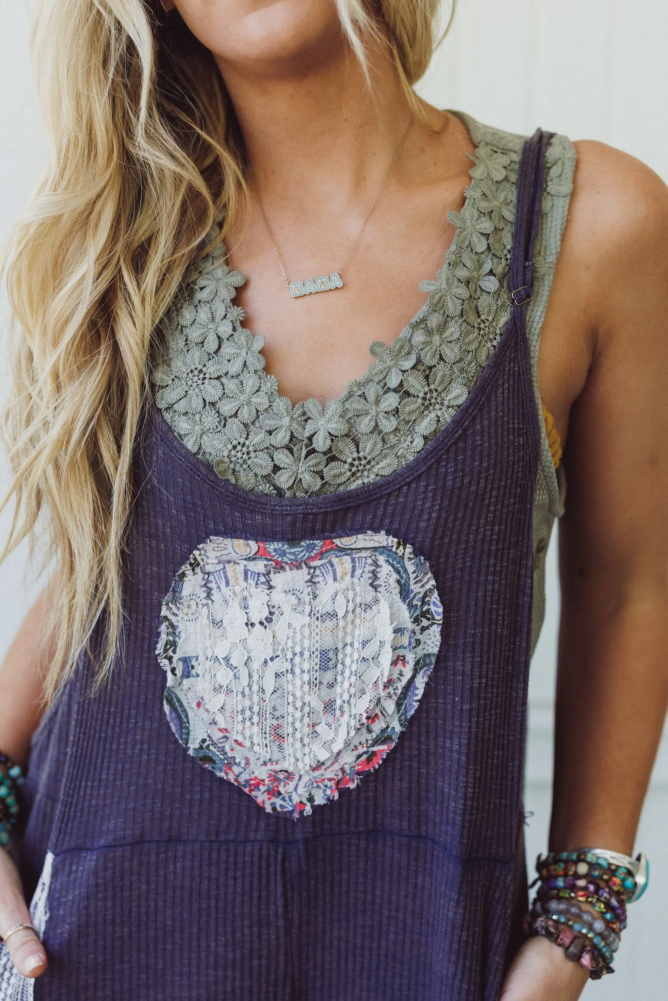 Flower Patch Cropped Tank - Olive - Image 4