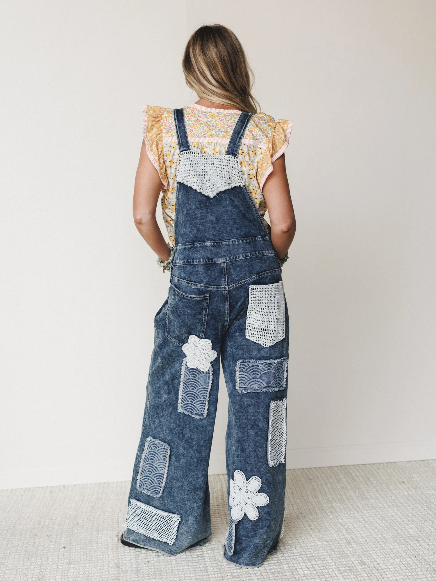 Flower Patch Overalls - Indigo - Image 5