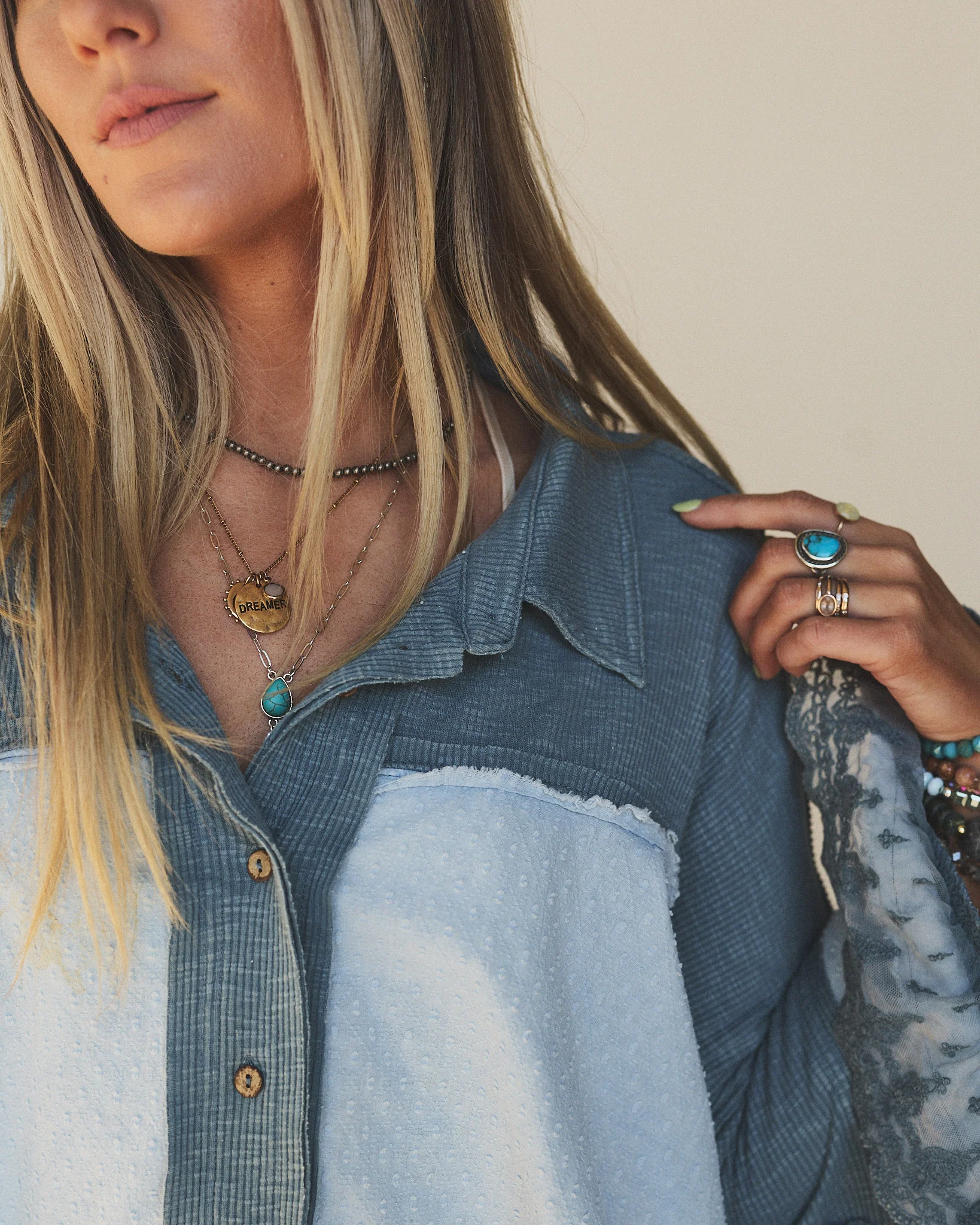 Flutter Fly Bell Sleeve Top - Blue - Image 4