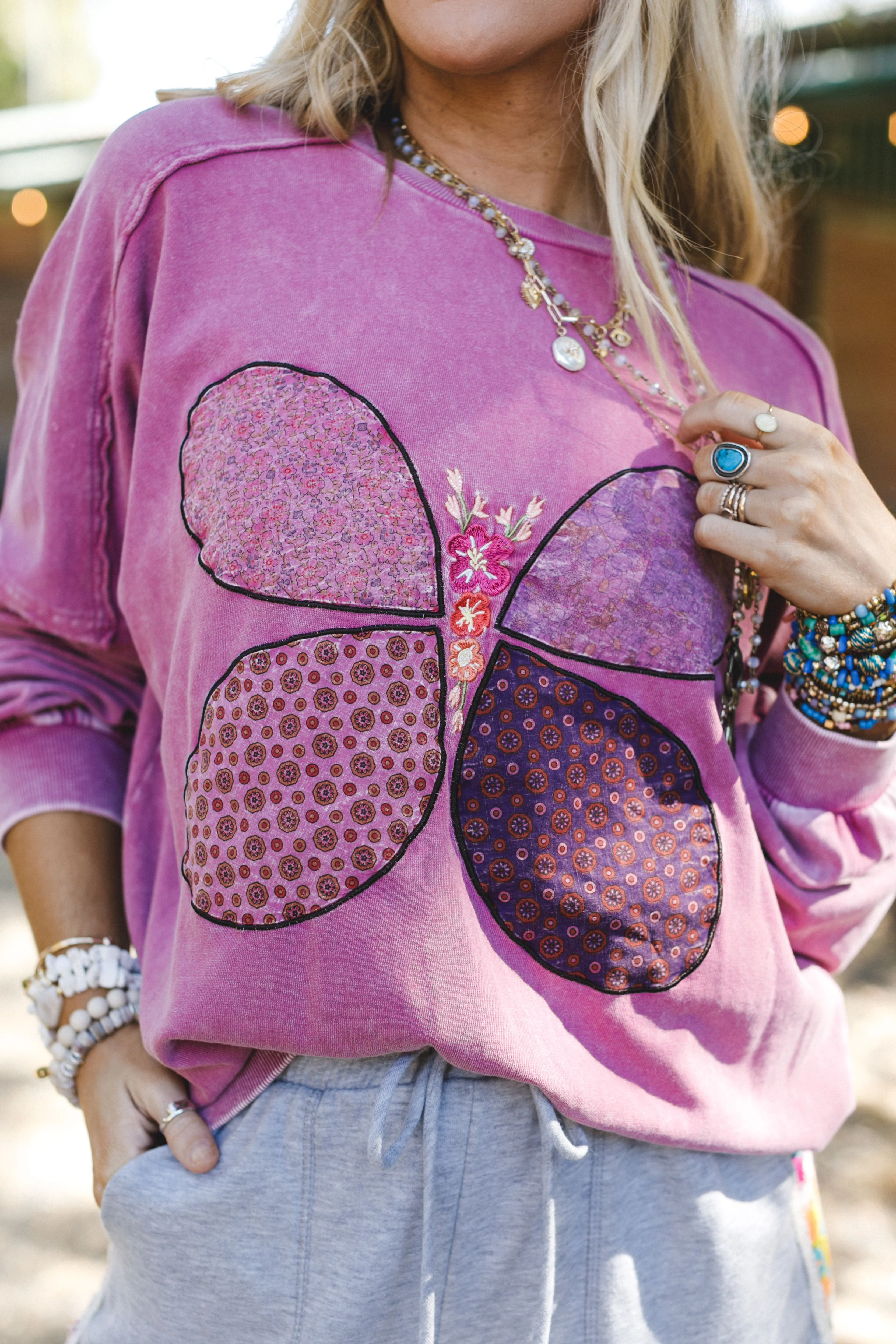Flutterby Pullover Top - Magenta - Image 2