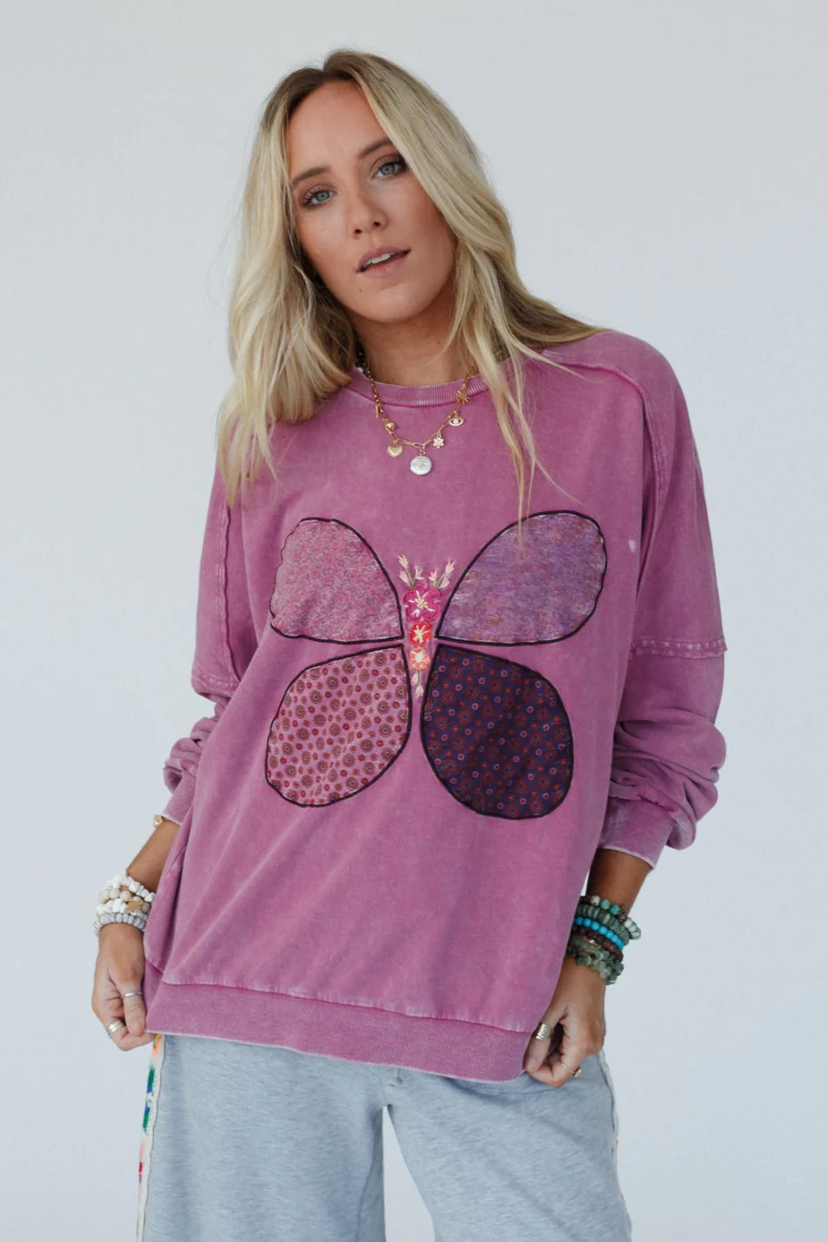 Flutterby Pullover Top - Magenta - Image 3