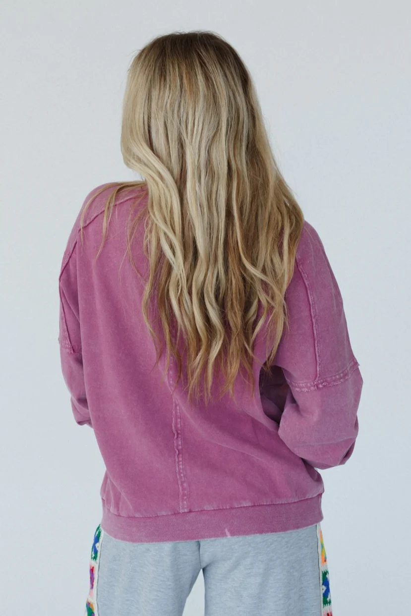 Flutterby Pullover Top - Magenta - Image 4