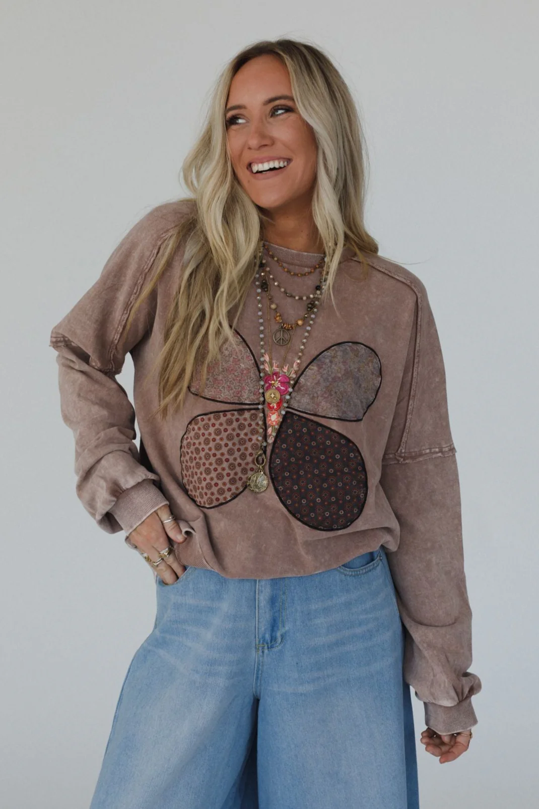 Flutterby Pullover Top - Mocha - Image 3