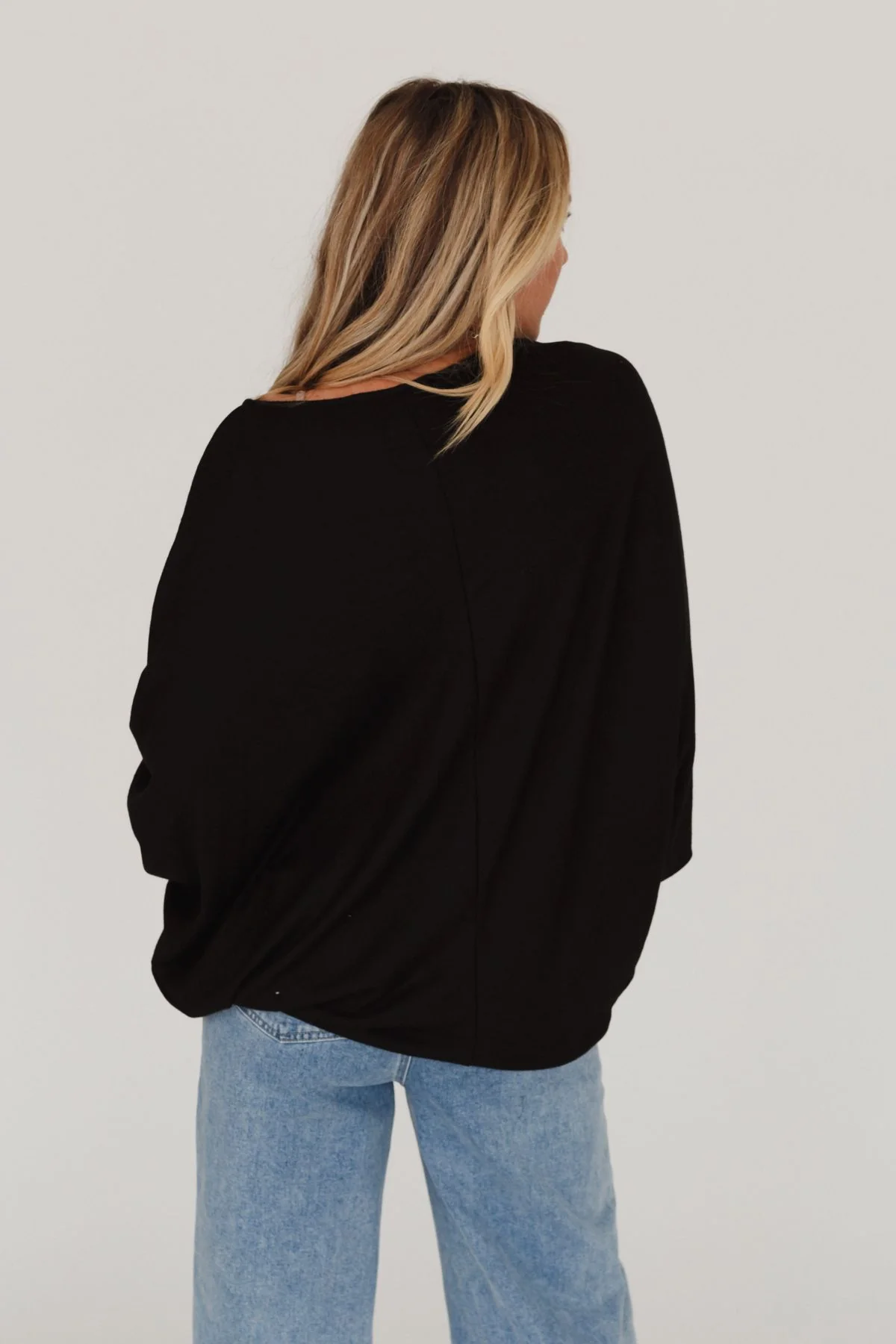 Fly With Me Batwing Sleeve Knit Sweater - Black - Image 3