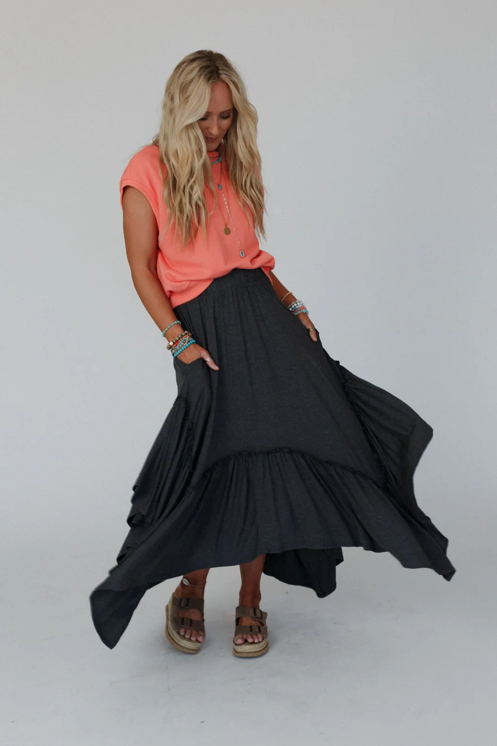 The Nest Forever Beauty Maxi Skirt - Charcoal - Image 2