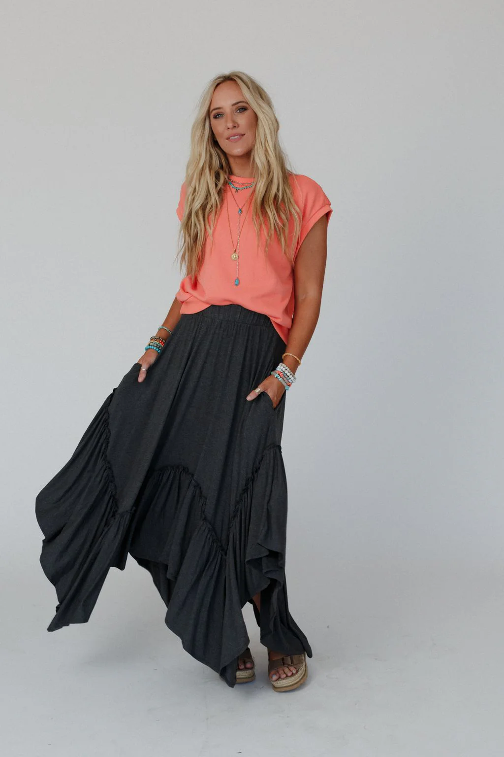 The Nest Forever Beauty Maxi Skirt - Charcoal - Image 4