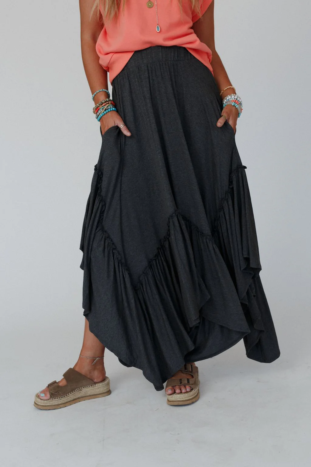 The Nest Forever Beauty Maxi Skirt - Charcoal - Image 6