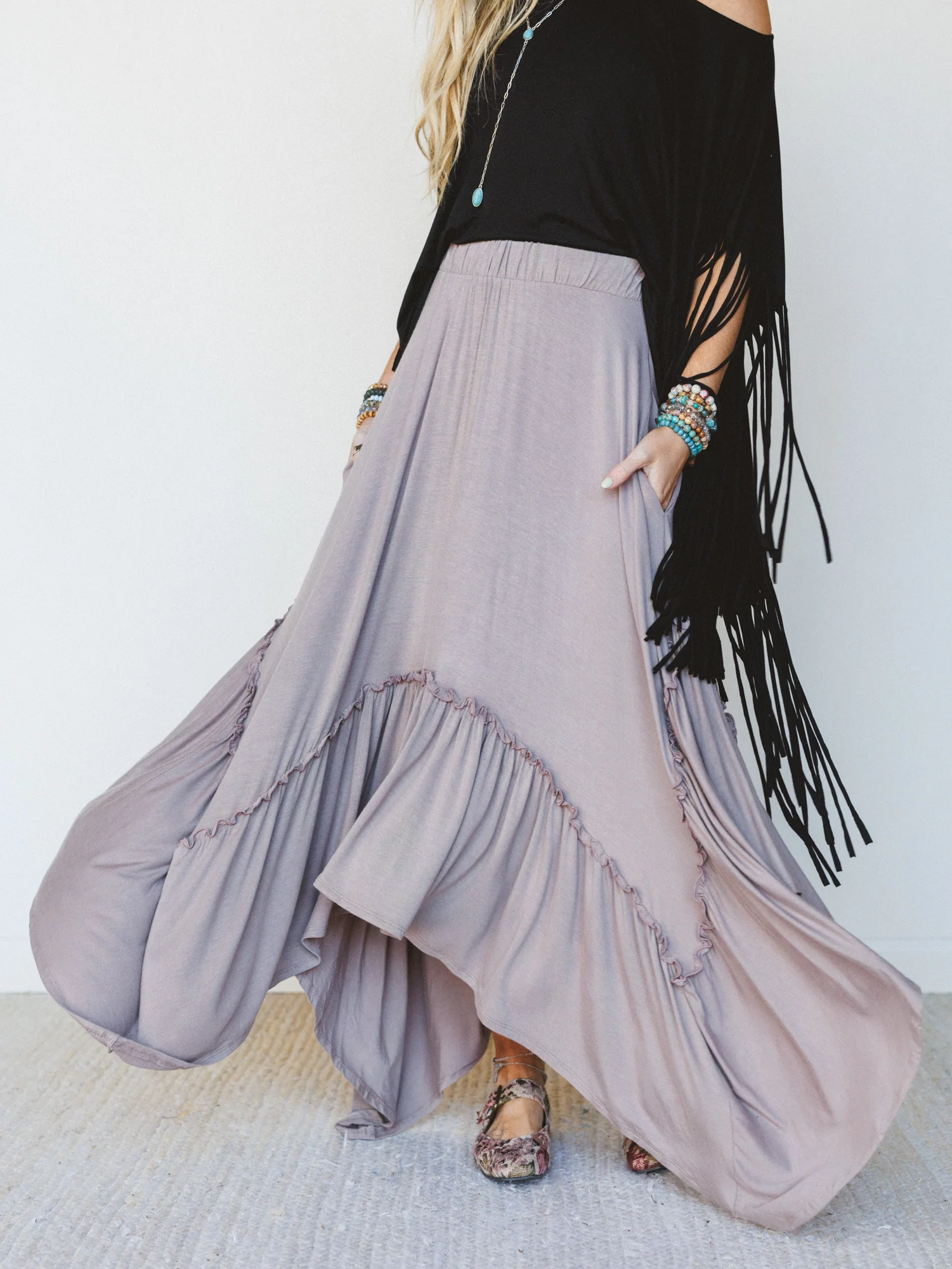 The Nest Forever Beauty Maxi Skirt - Mushroom - Pre Order - Image 2