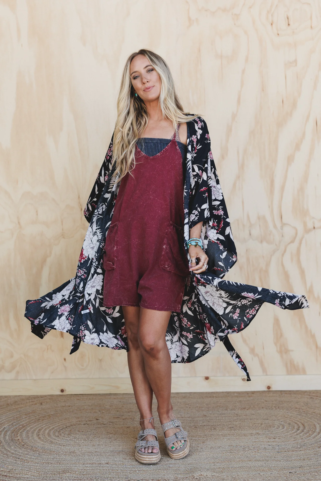 Free Flowin' Butterfly Sleeve Kimono - Black - Image 5