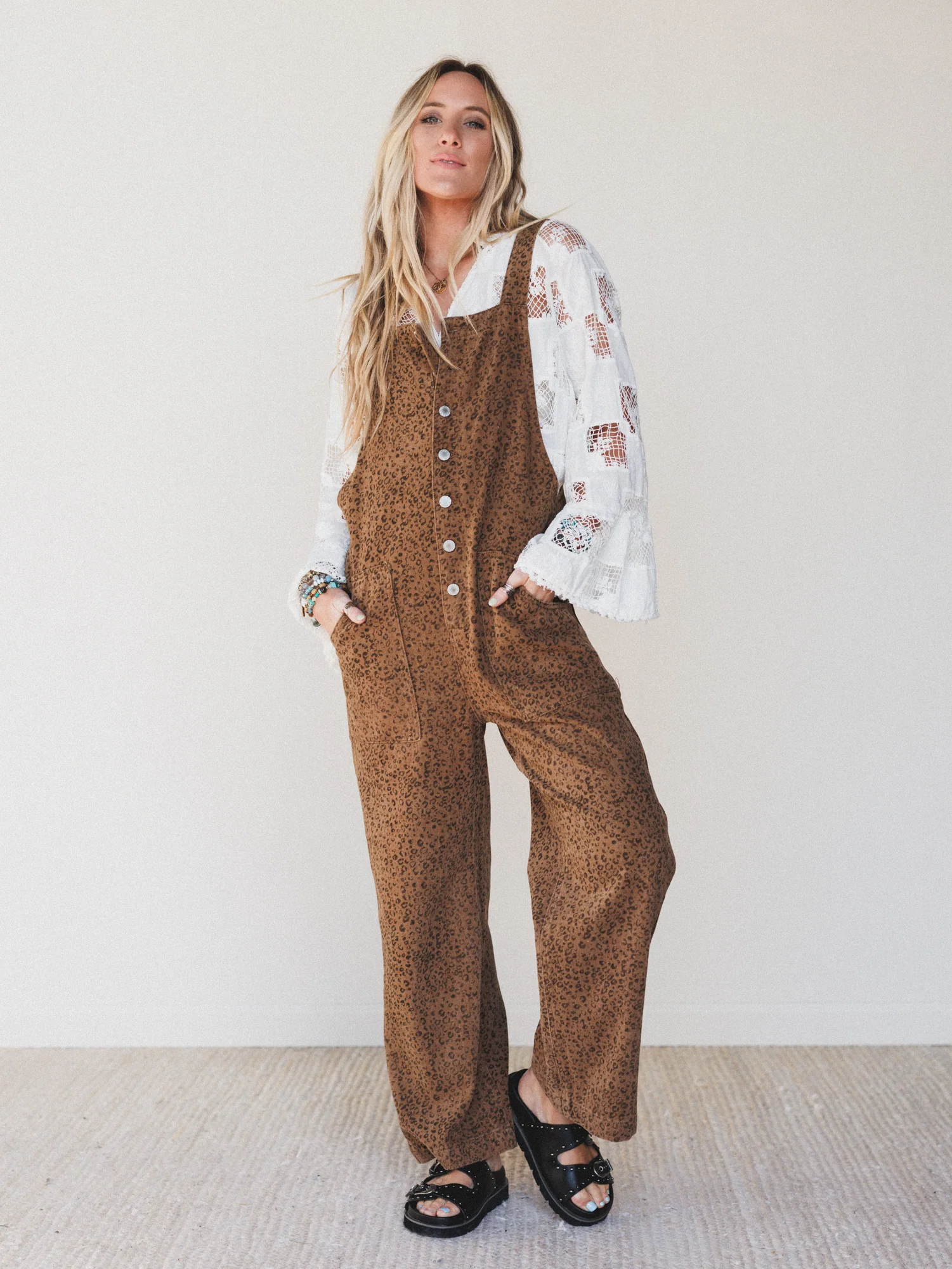Free Roam Animal Print Jumpsuit - Camel - Image 6