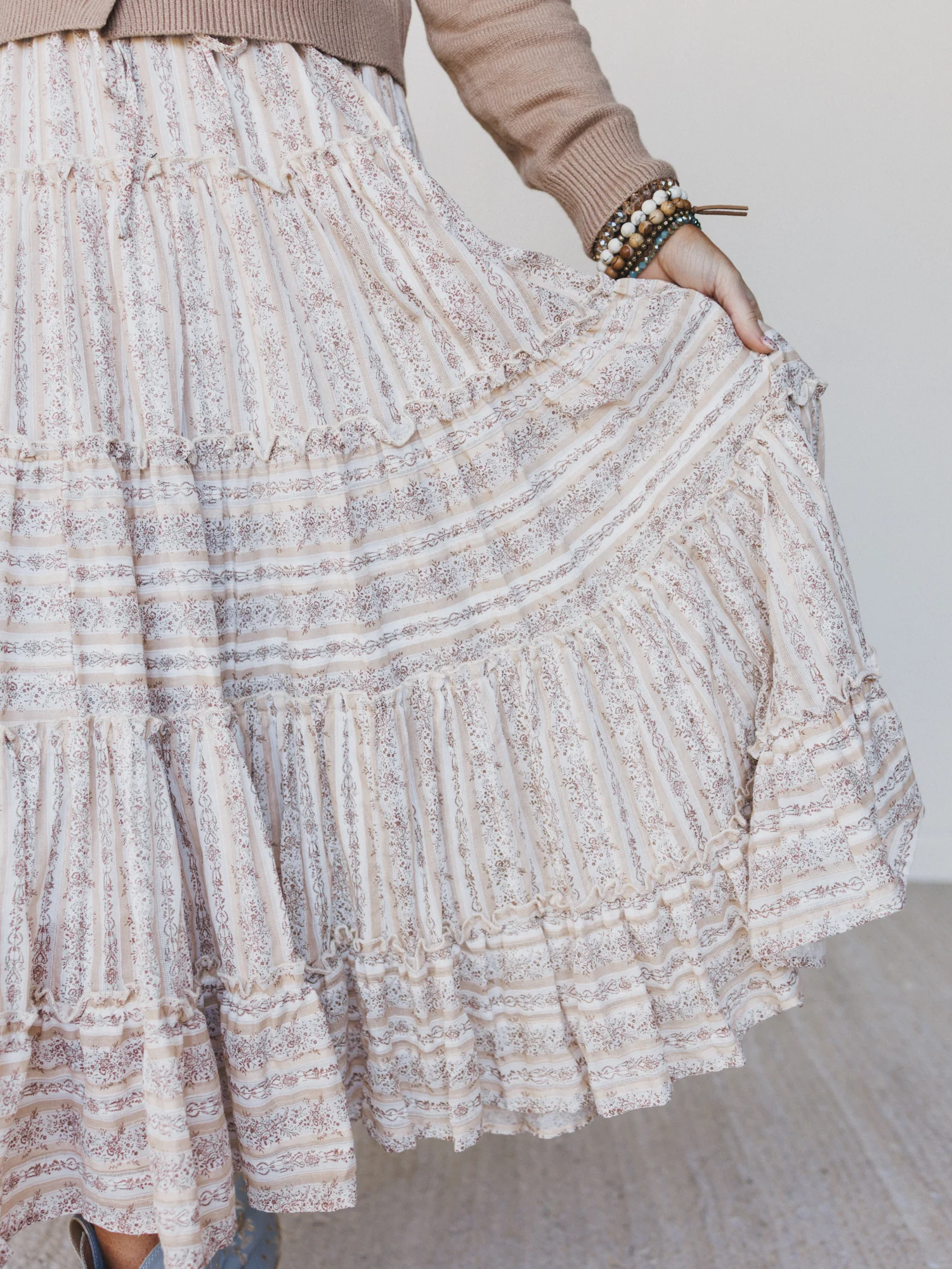Frolic Fancy Maxi Skirt - Latte - Image 3