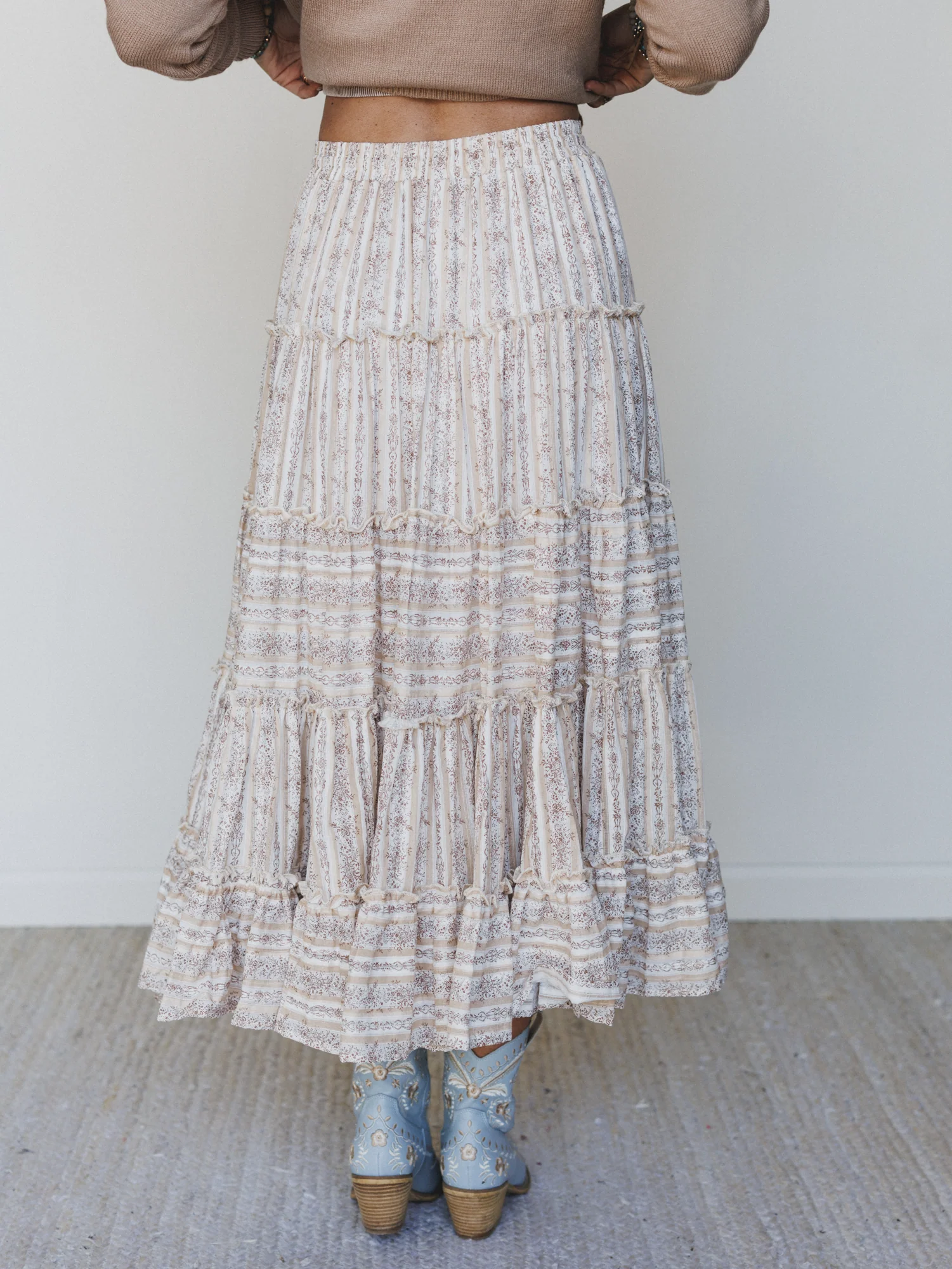 Frolic Fancy Maxi Skirt - Latte - Image 5