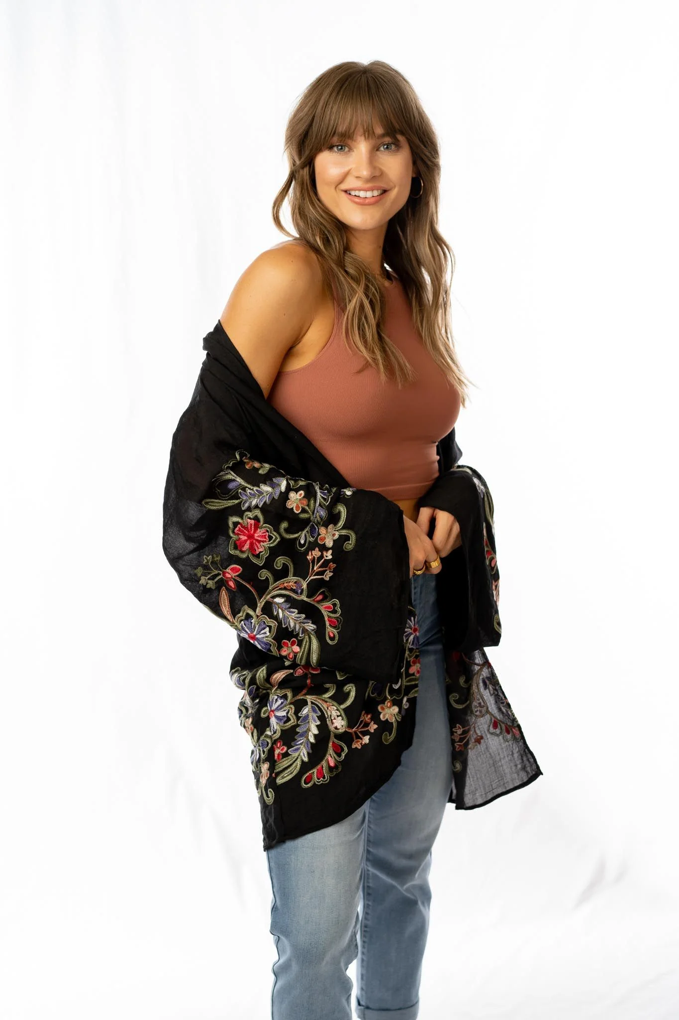 Fun In Florals Kimono - Black - Image 3