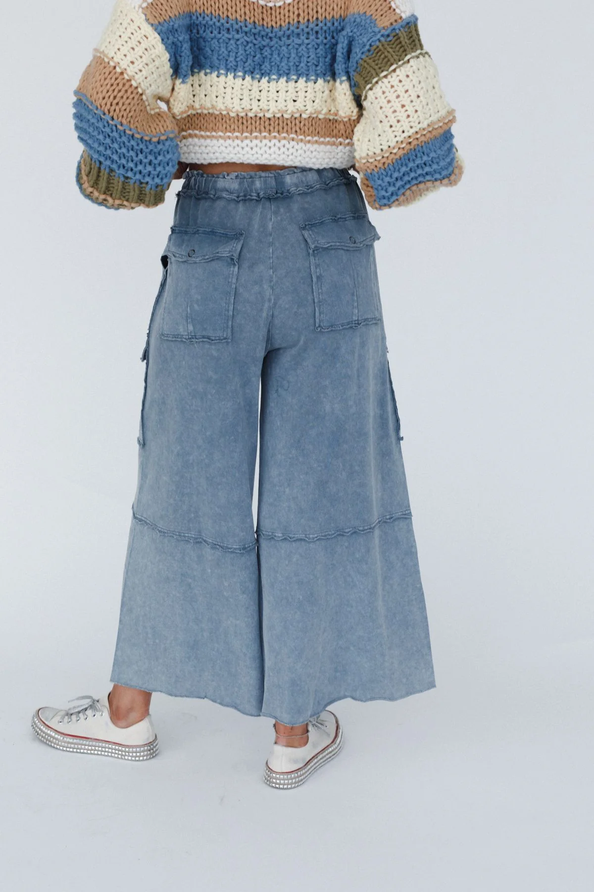 Game On Cargo Wide Leg Pant - Faded Navy - Image 5