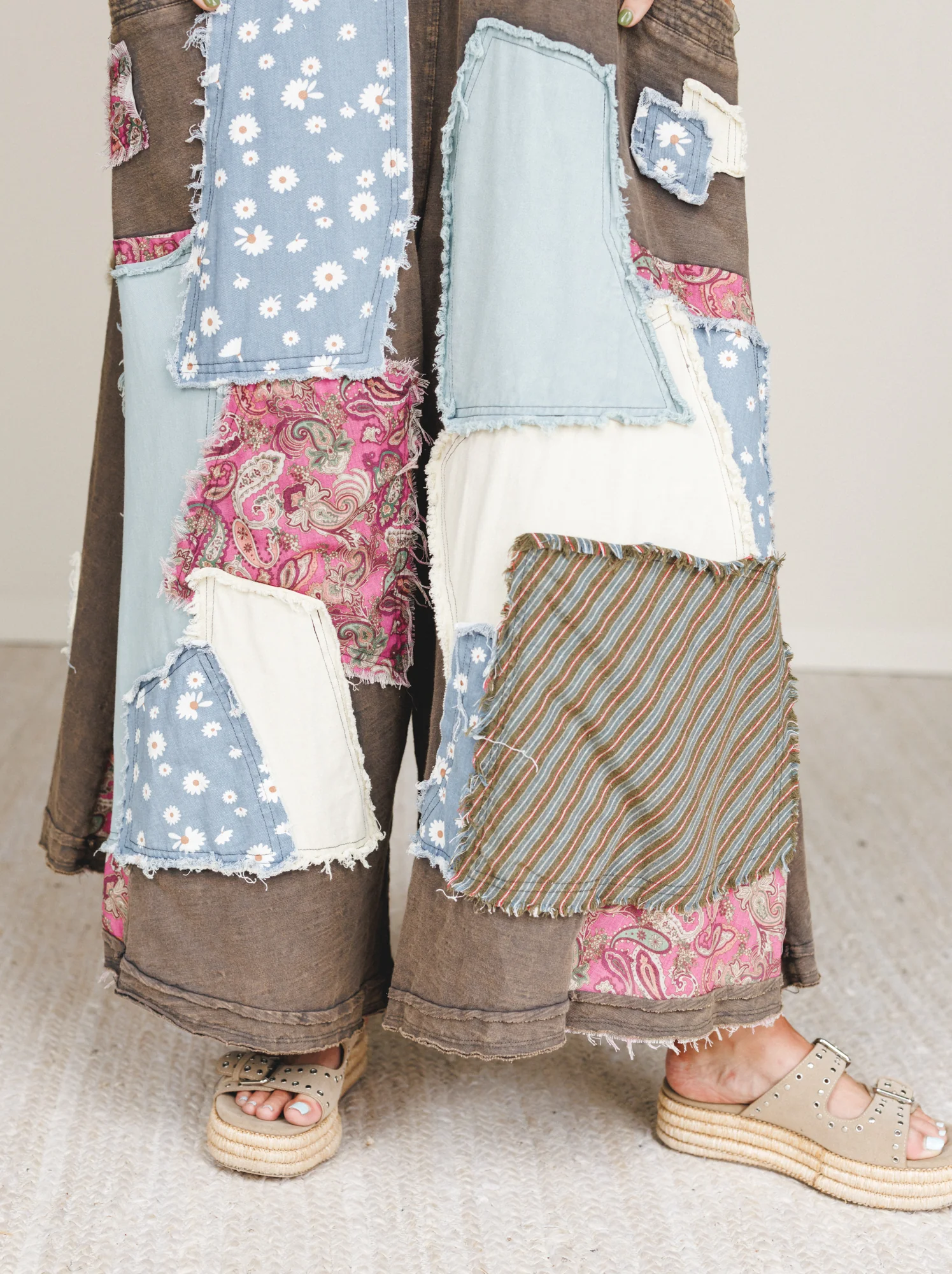 Garden Drift Wide Leg Jumpsuit - Charcoal - Image 3