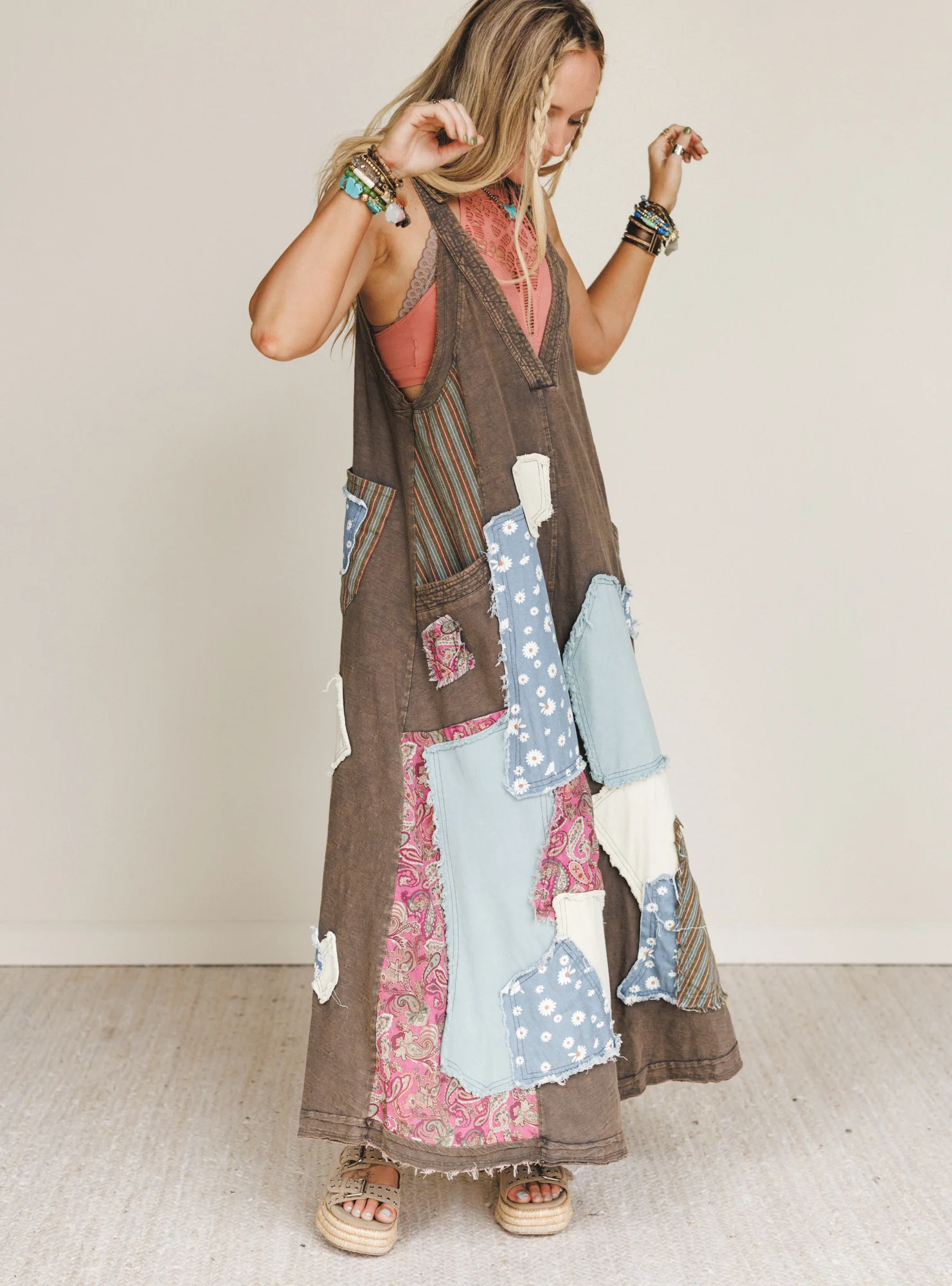 Garden Drift Wide Leg Jumpsuit - Charcoal - Image 5