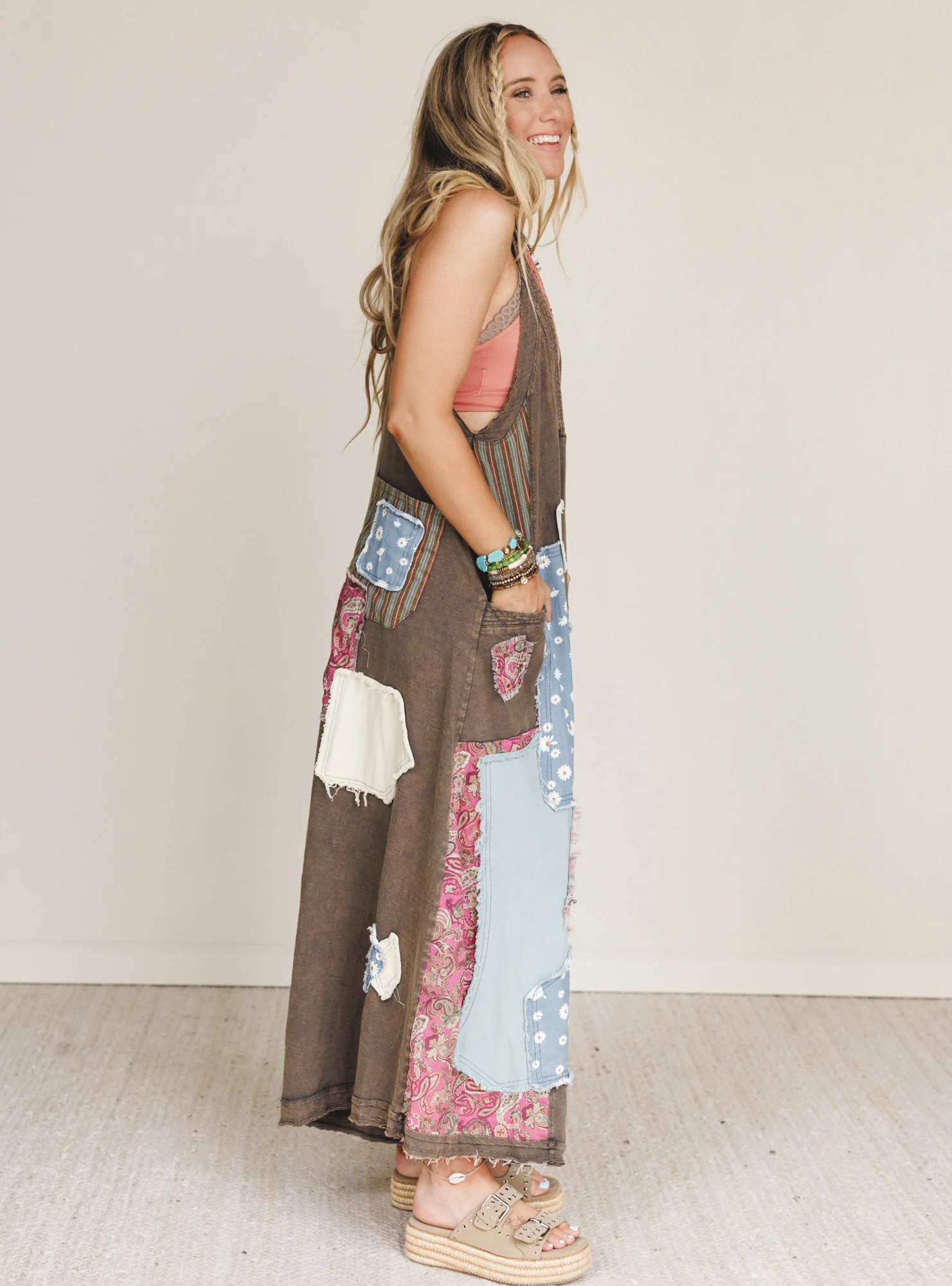 Garden Drift Wide Leg Jumpsuit - Charcoal - Image 7