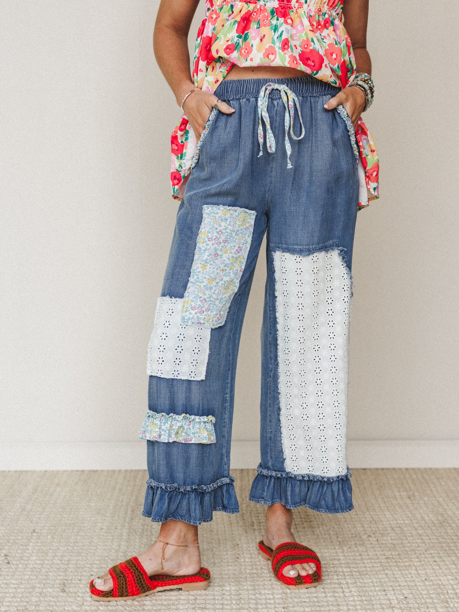 Garden in Bloom Pants - Dark Denim - Image 13