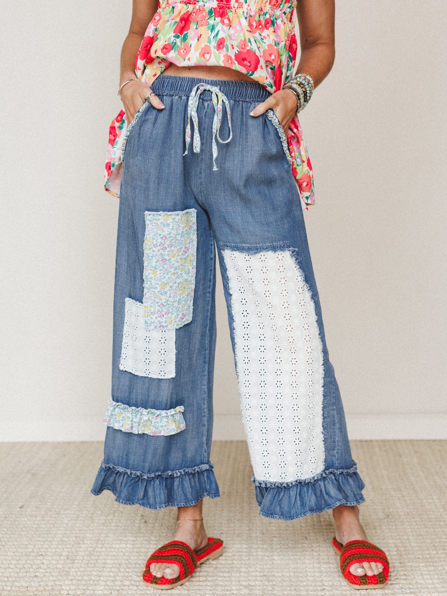 Garden in Bloom Pants - Dark Denim - Image 14