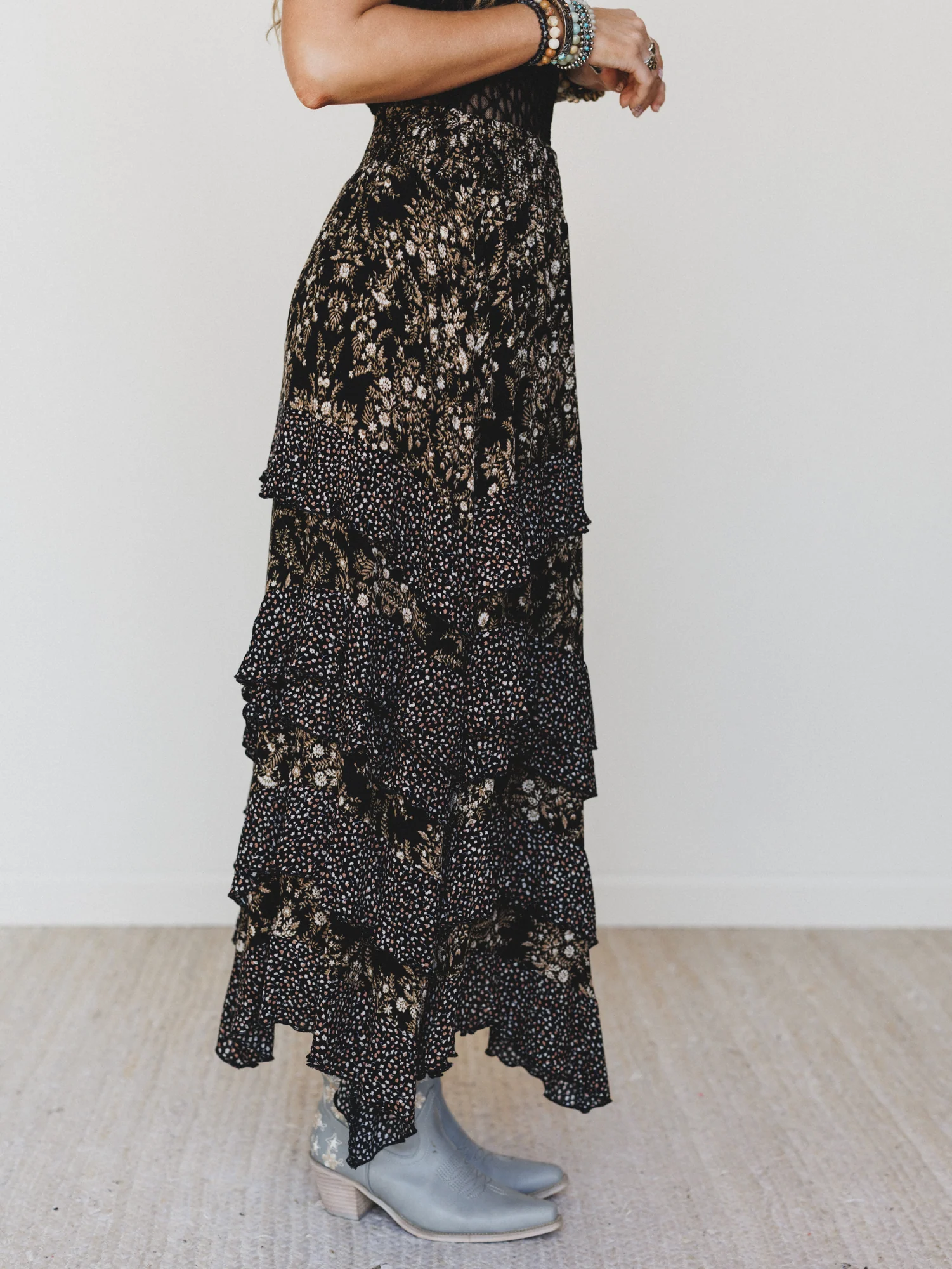 Garden of Flur Maxi Skirt - Black Multi - Image 2