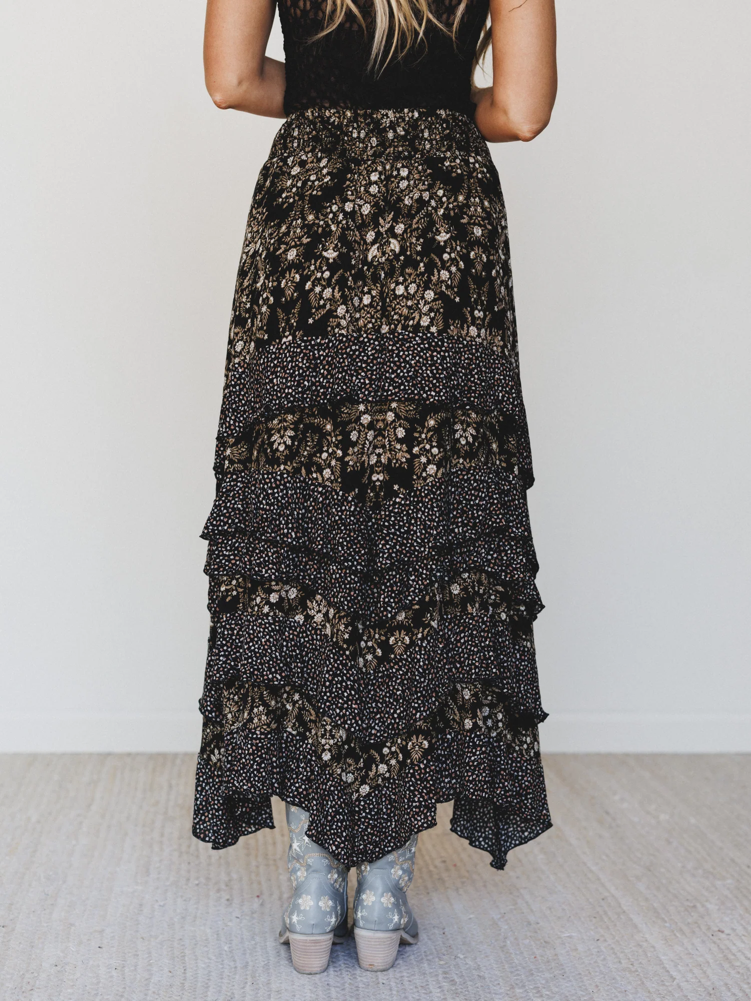 Garden of Flur Maxi Skirt - Black Multi - Image 5